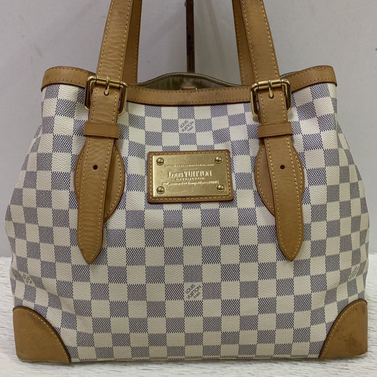 Louis Vuitton LOUIS VUITTON Hampstead MM Damier Azur Tote Bag Size ONE SIZE - 2 Thumbnail