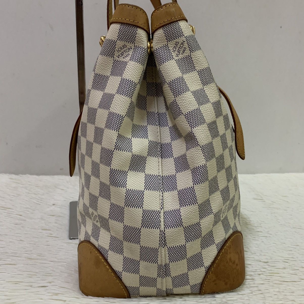 Louis Vuitton LOUIS VUITTON Hampstead MM Damier Azur Tote Bag Size ONE SIZE - 5 Thumbnail