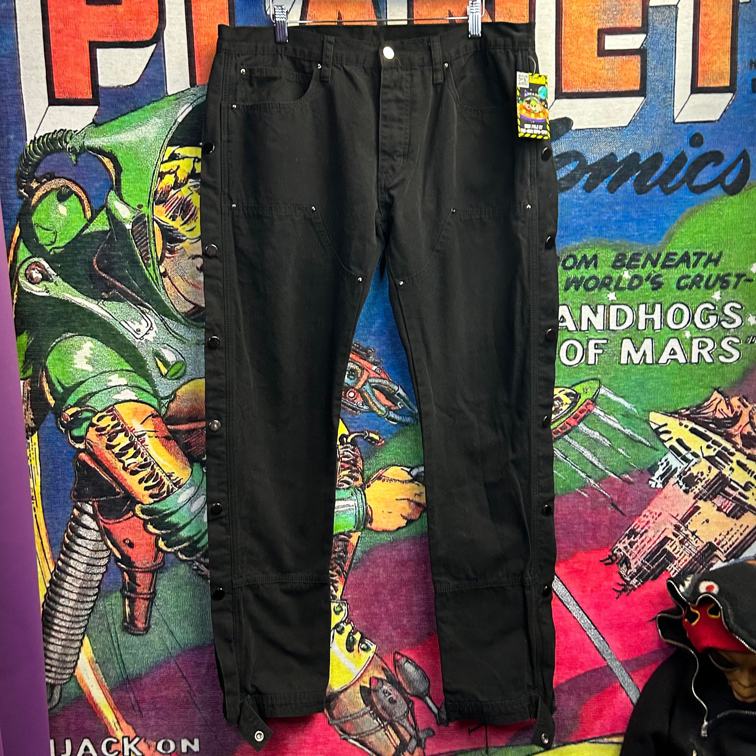 Streetwear MNML Double Knee Side Button Pants Size 34” Grailed