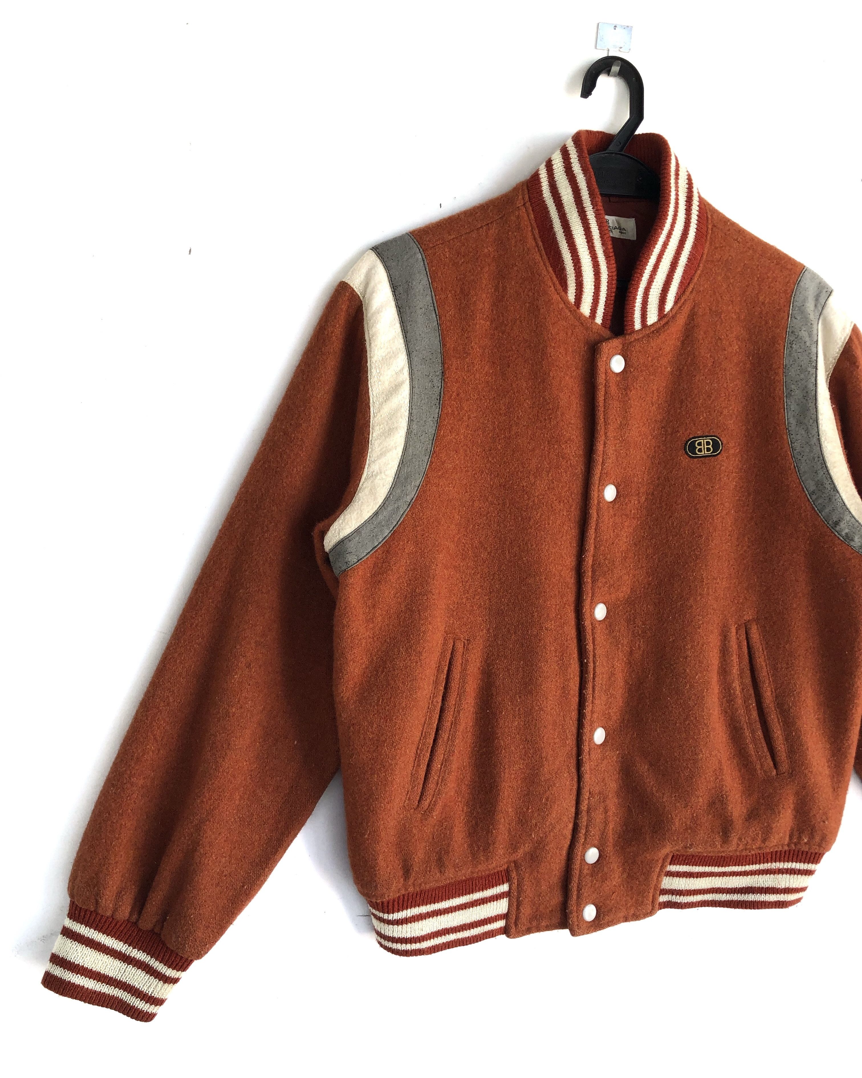 Balenciaga RARE🔥VINTAGE 90’S BALENCIAGA SPORTS WOOL VARSITY JACKET Size US S / EU 44-46 / 1 - 3 Thumbnail