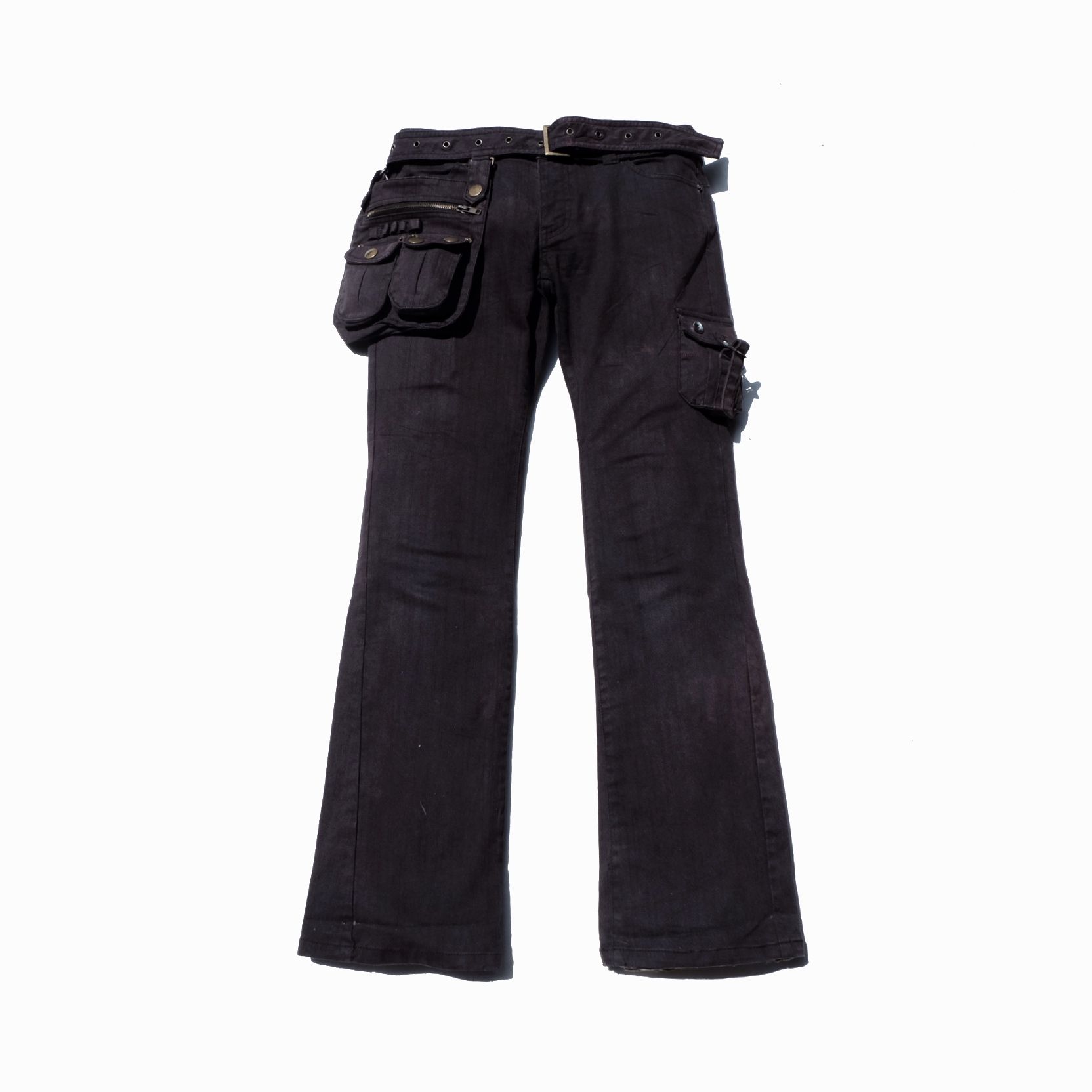 Pre-owned Ppfm X Tete Homme Viva You Detachable Pocket Cargo Pants In Black Wash