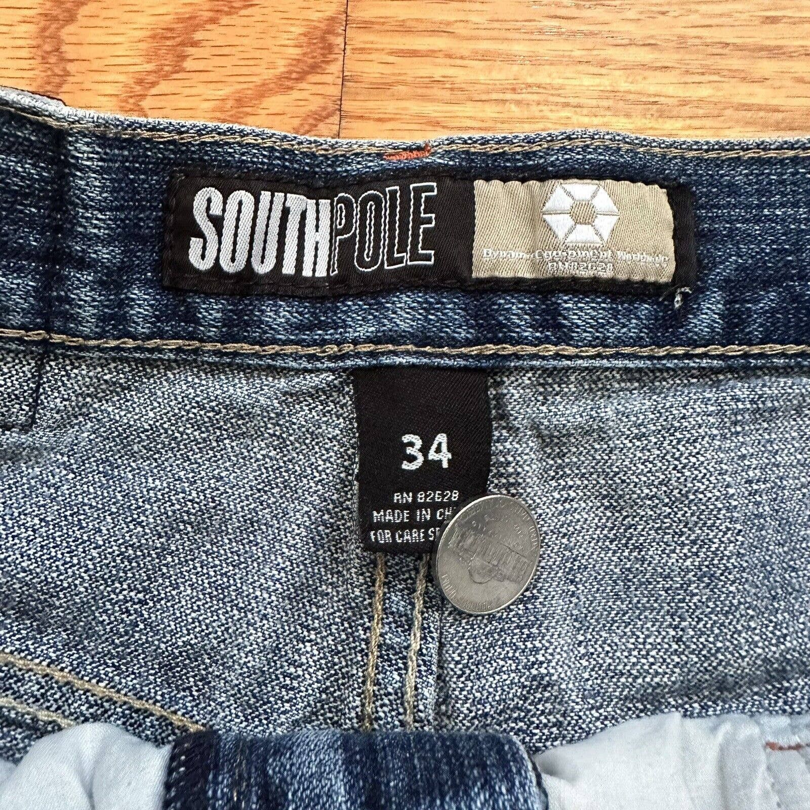 JNCO × Southpole Vintage Y2K Southpole Blue Baggy Denim Shorts Jorts Size 34 Size US 34 / EU 50 - 3 Thumbnail