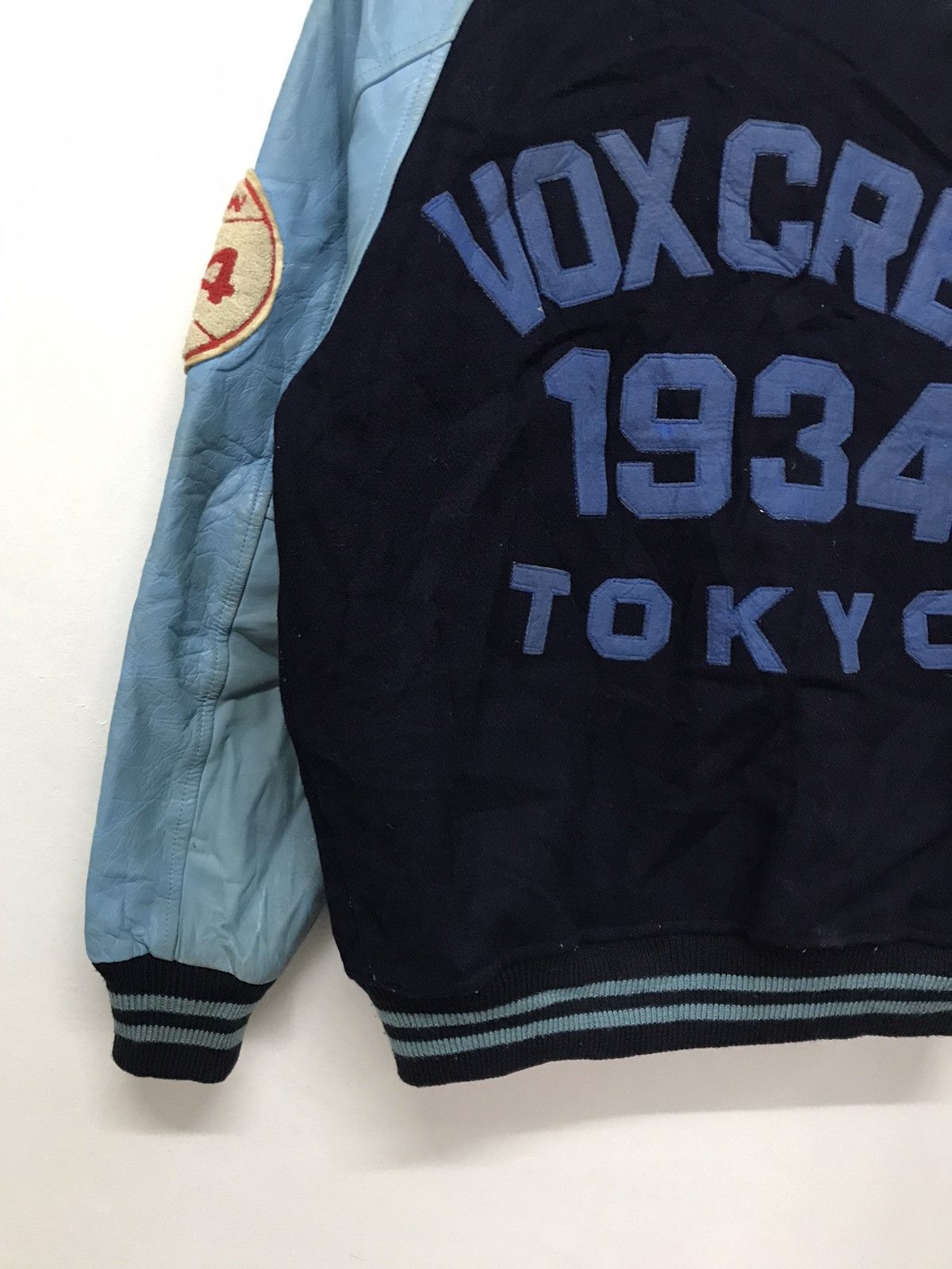 Japanese Brand Rare Vintage Vox Crew 1934 Tokyo Varsity Jackets Arm Leather Size US L / EU 52-54 / 3 - 16 Thumbnail