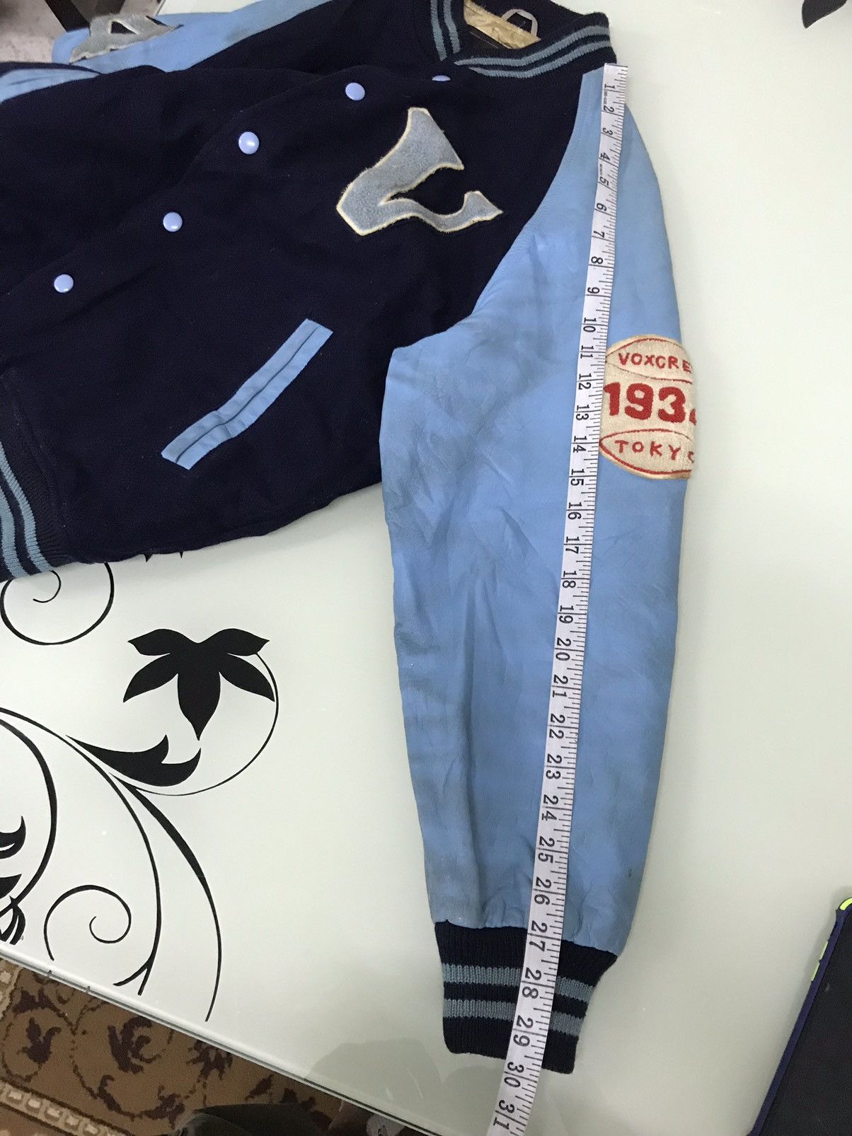 Japanese Brand Rare Vintage Vox Crew 1934 Tokyo Varsity Jackets Arm Leather Size US L / EU 52-54 / 3 - 24 Thumbnail