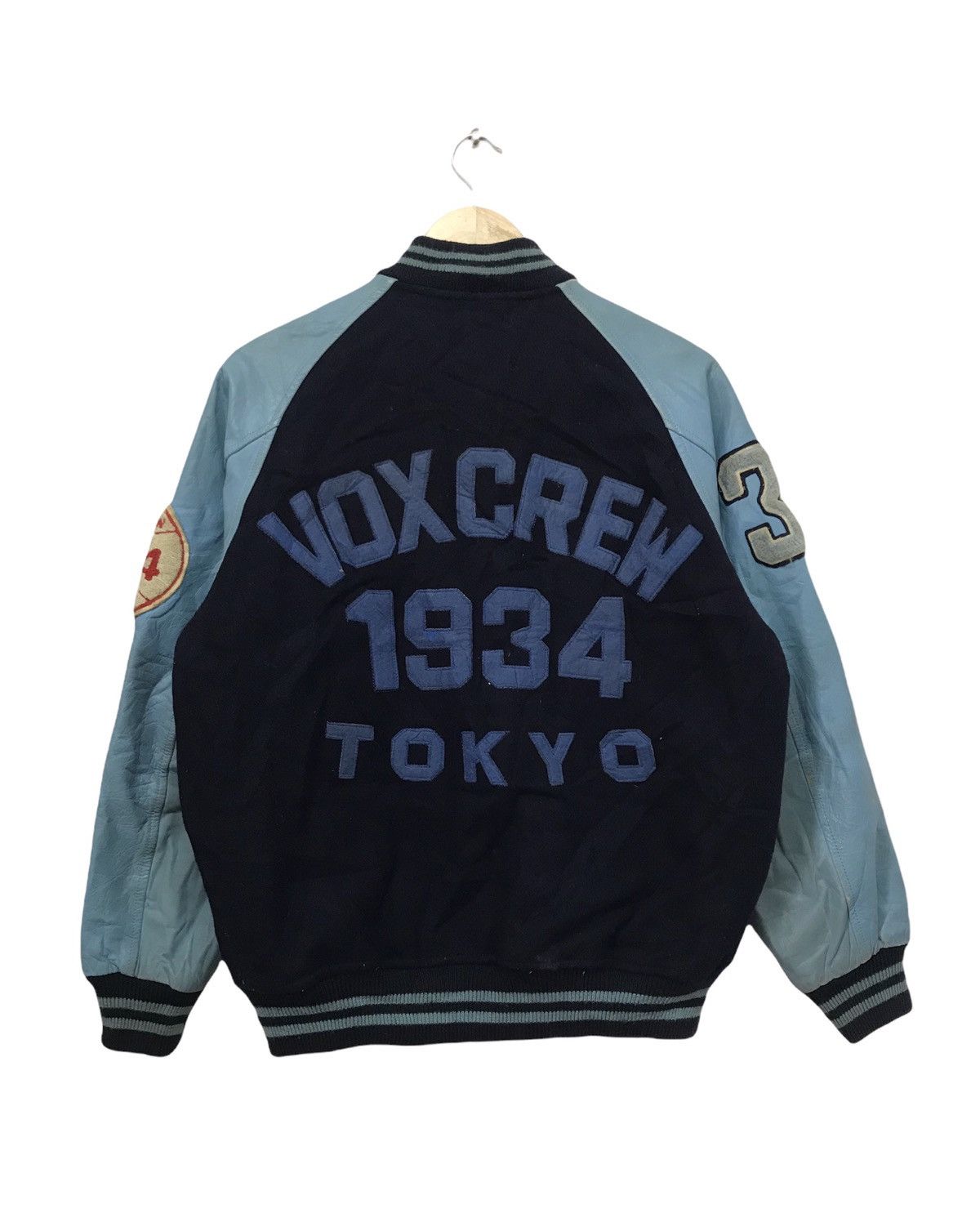 Japanese Brand Rare Vintage Vox Crew 1934 Tokyo Varsity Jackets Arm Leather Size US L / EU 52-54 / 3 - 1 Thumbnail
