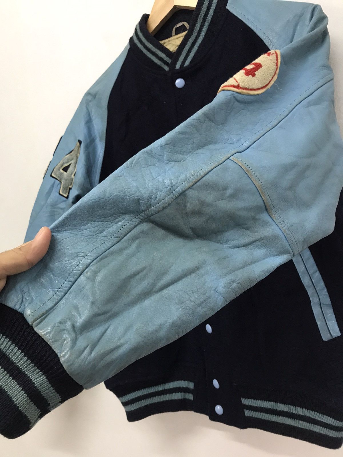 Japanese Brand Rare Vintage Vox Crew 1934 Tokyo Varsity Jackets Arm Leather Size US L / EU 52-54 / 3 - 12 Thumbnail