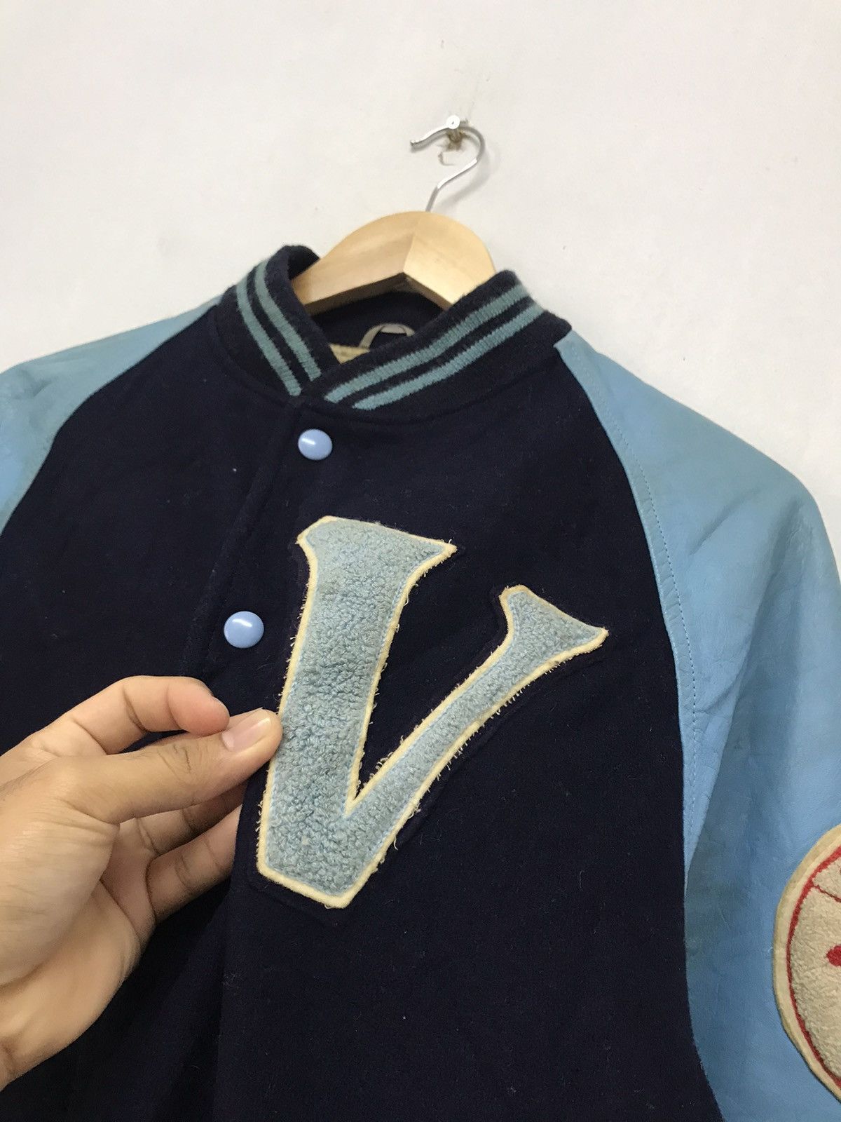 Japanese Brand Rare Vintage Vox Crew 1934 Tokyo Varsity Jackets Arm Leather Size US L / EU 52-54 / 3 - 10 Thumbnail