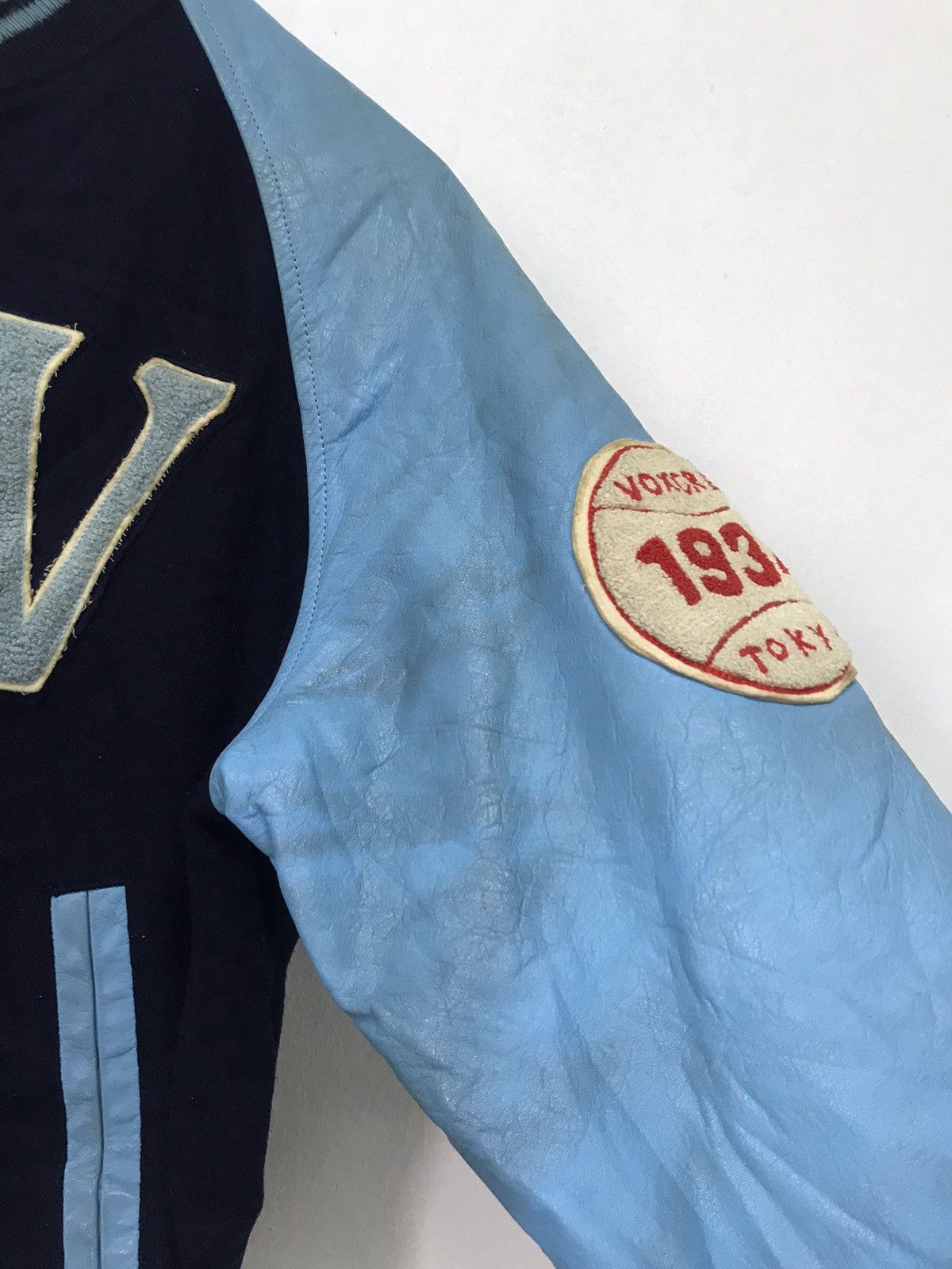 Japanese Brand Rare Vintage Vox Crew 1934 Tokyo Varsity Jackets Arm Leather Size US L / EU 52-54 / 3 - 13 Thumbnail