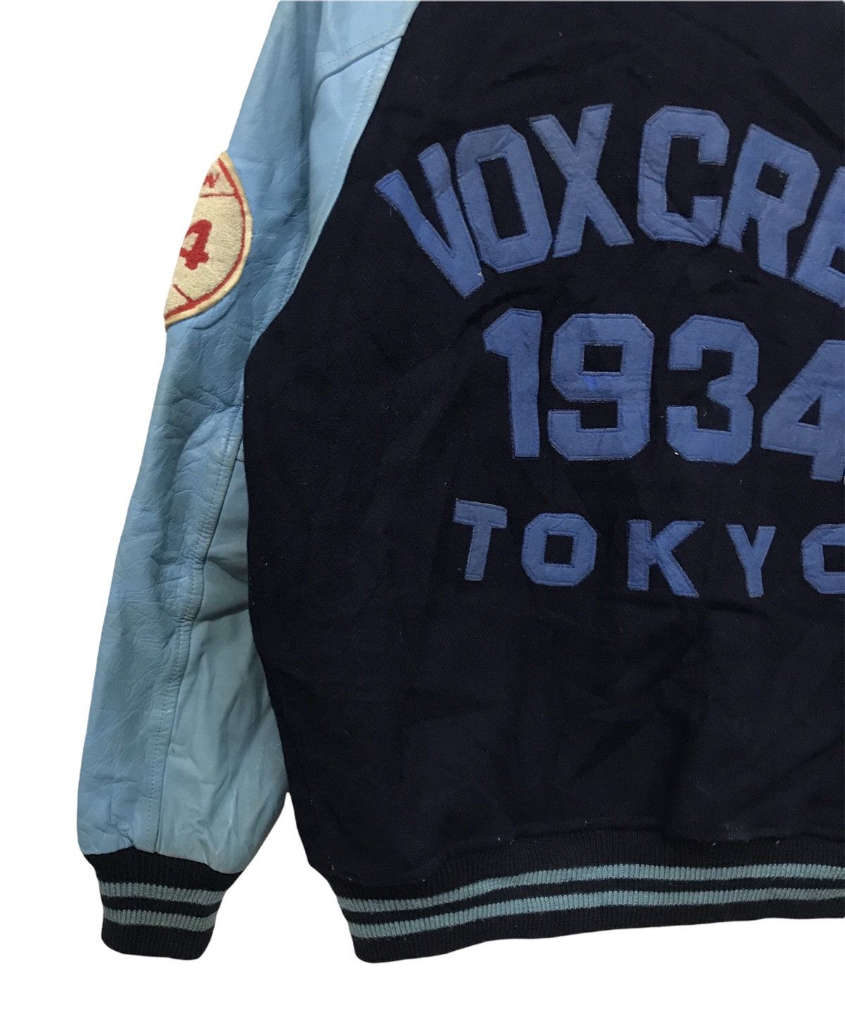Japanese Brand Rare Vintage Vox Crew 1934 Tokyo Varsity Jackets Arm Leather Size US L / EU 52-54 / 3 - 3 Thumbnail