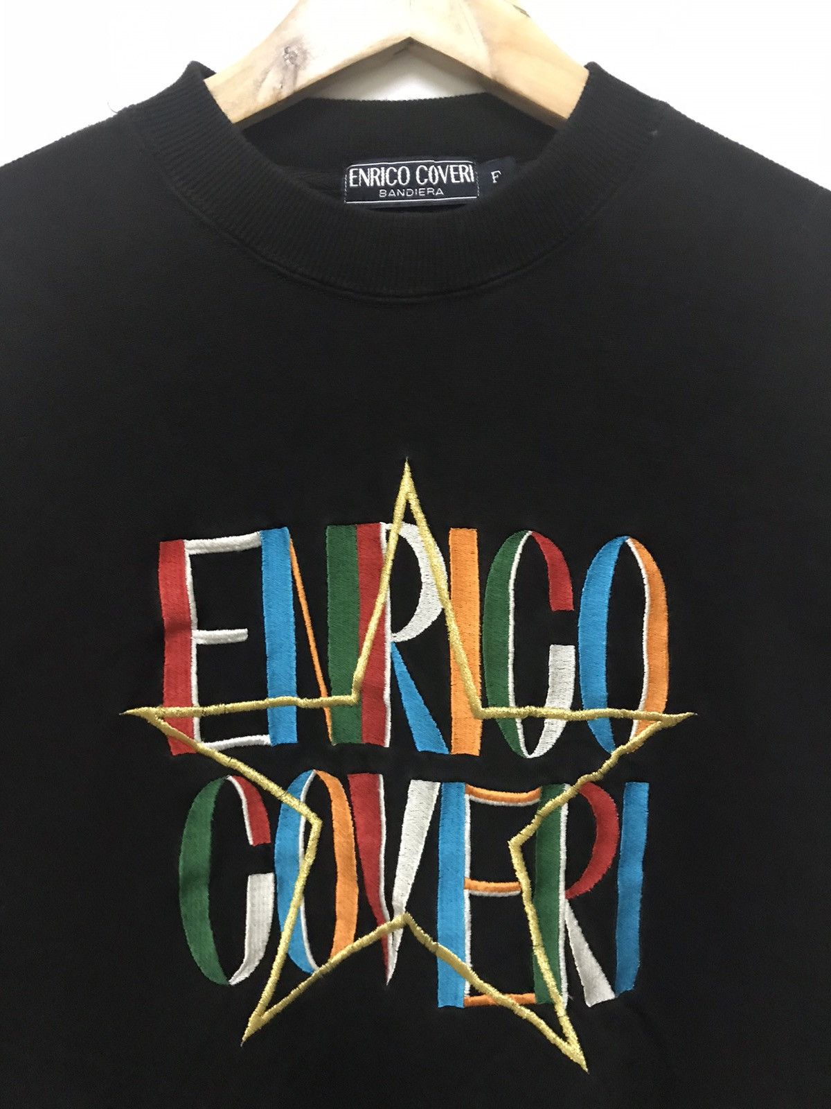 Enrico Coveri Enrico Caveri Sweatshirt Crewneck Big Logo Multicolor Size US M / EU 48-50 / 2 - 2 Thumbnail