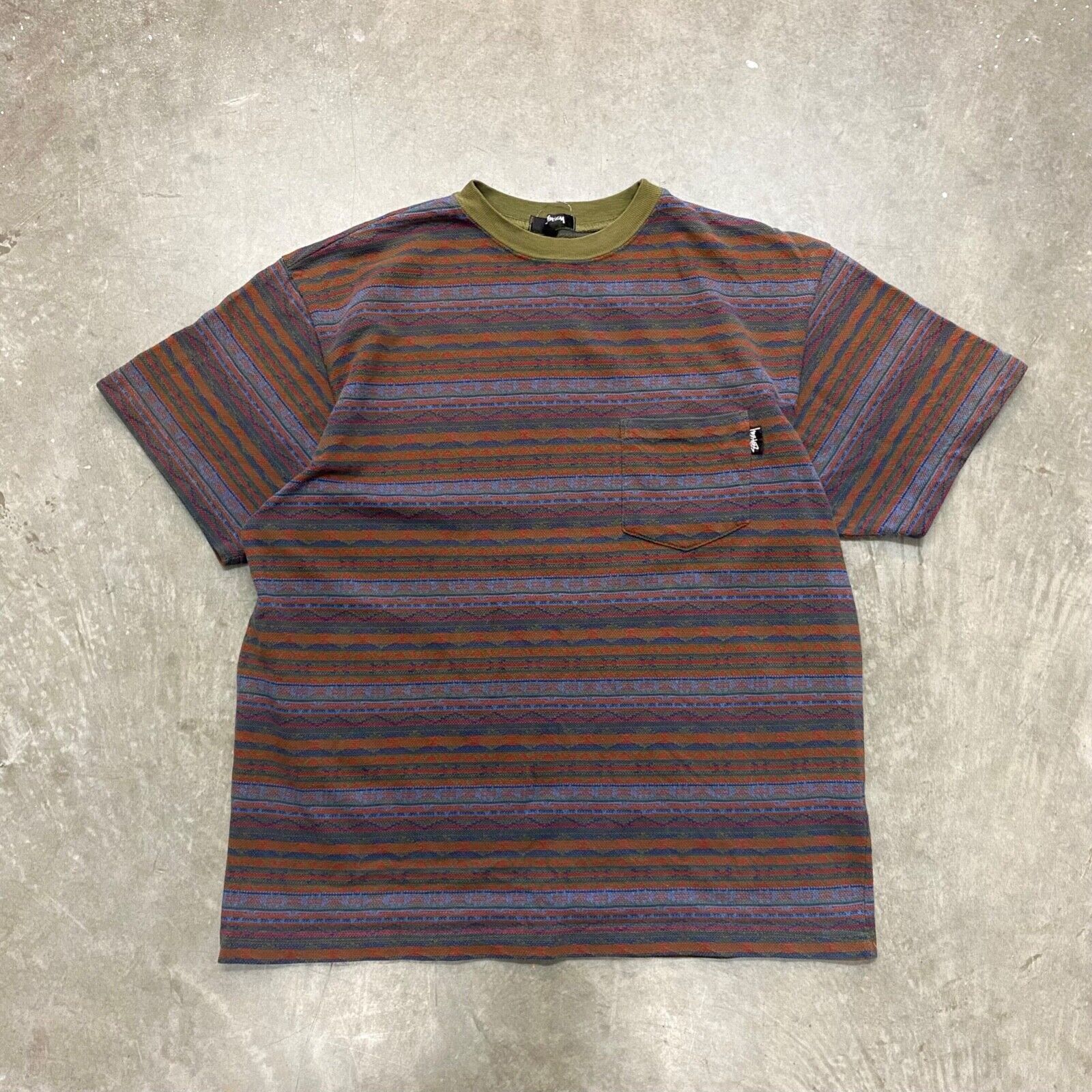 Vintage VTG 80s Stüssy Tom Tom Pocket Striped T Shirt | Grailed