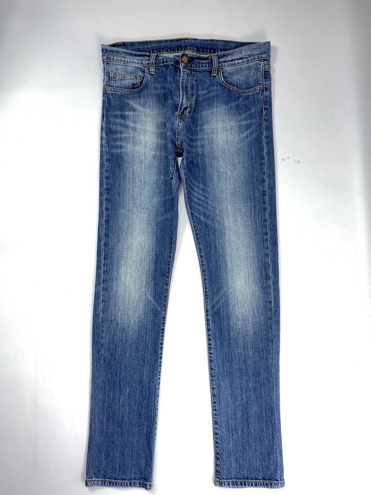 Carhartt 🔥LASTDROP🔥 Carhatt WIP Denim Jeans Leather Patch Slim Fit Size US 31 - 8 Thumbnail