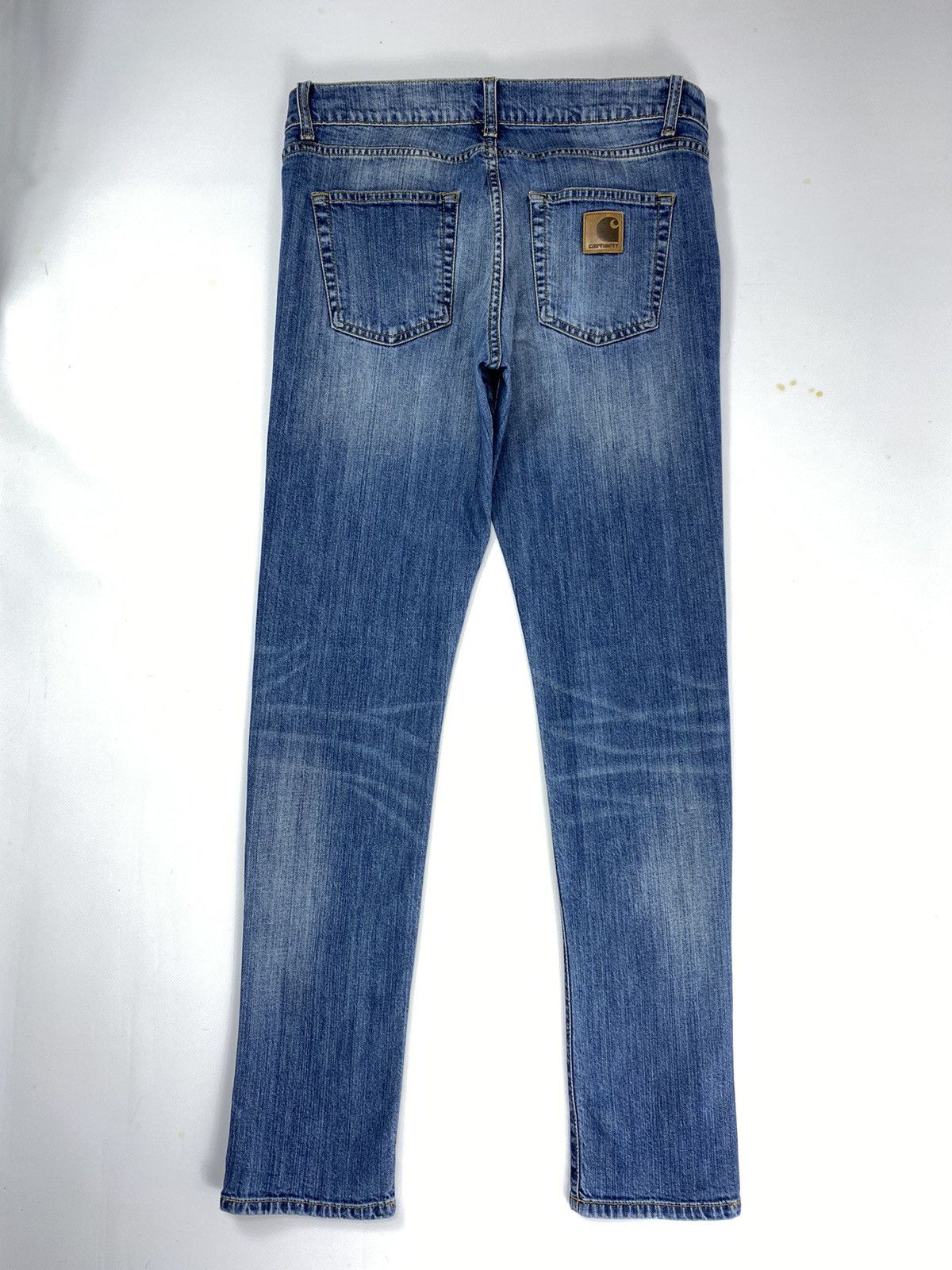 Carhartt 🔥LASTDROP🔥 Carhatt WIP Denim Jeans Leather Patch Slim Fit Size US 31 - 4 Thumbnail