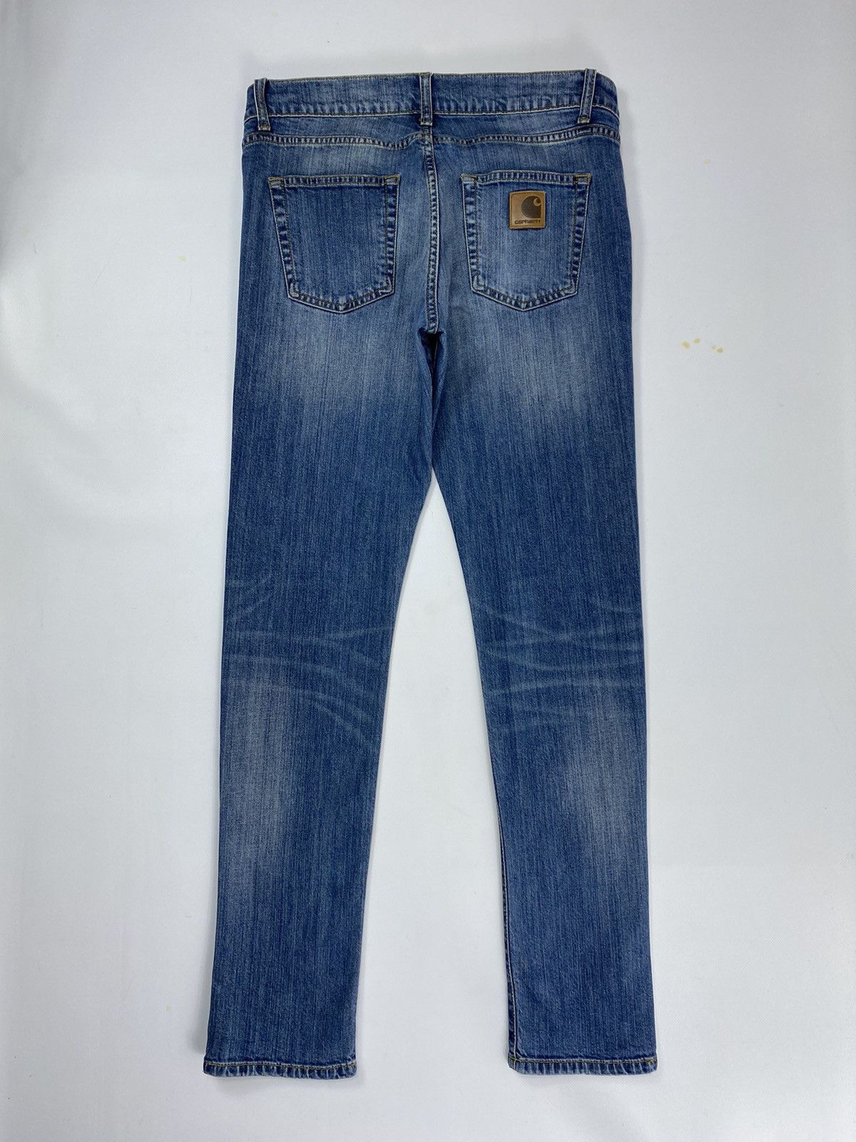 Carhartt 🔥LASTDROP🔥 Carhatt WIP Denim Jeans Leather Patch Slim Fit Size US 31 - 3 Thumbnail