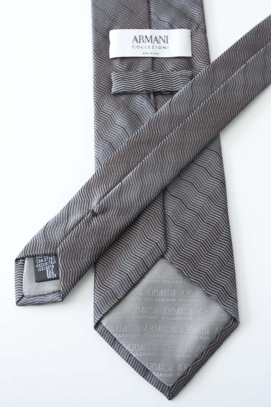 Armani Armani Collezioni Tie 100% Silk Gray Made in Italy Size ONE SIZE - 3 Thumbnail