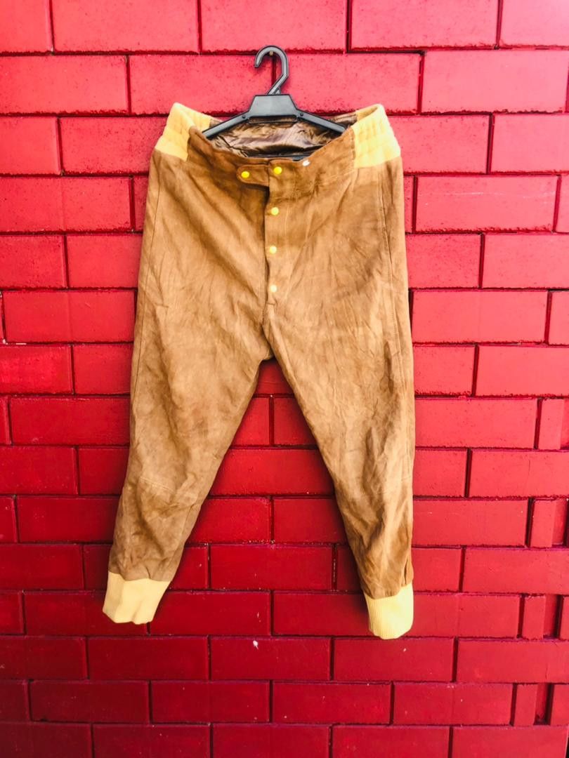 Japanese Brand × Vintage Vintage Leather Japanese Pant Travis Scott Fashion Style Size US 33 - 1 Thumbnail