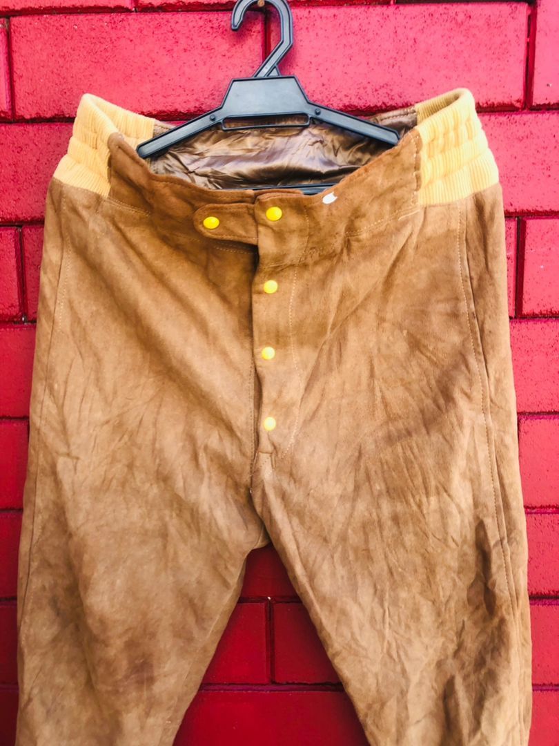 Japanese Brand × Vintage Vintage Leather Japanese Pant Travis Scott Fashion Style Size US 33 - 3 Thumbnail