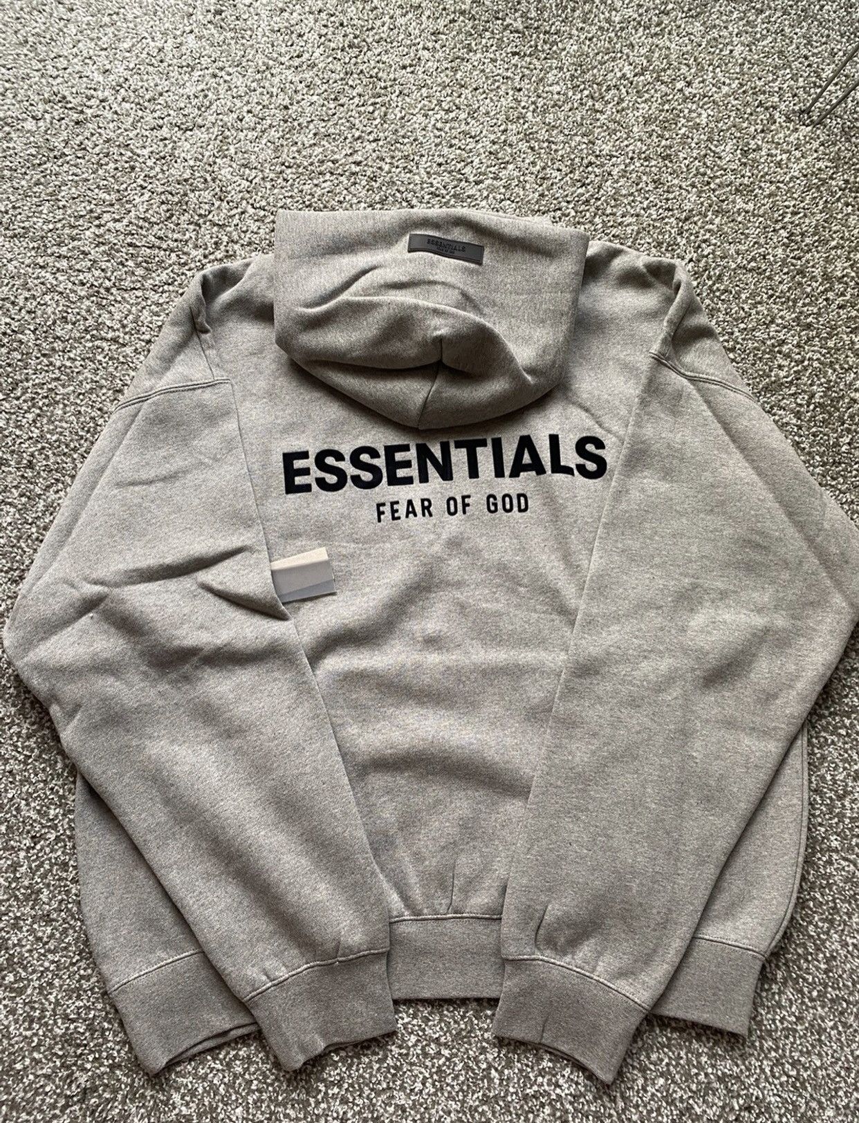 essentials fear of god hoodie dark grey