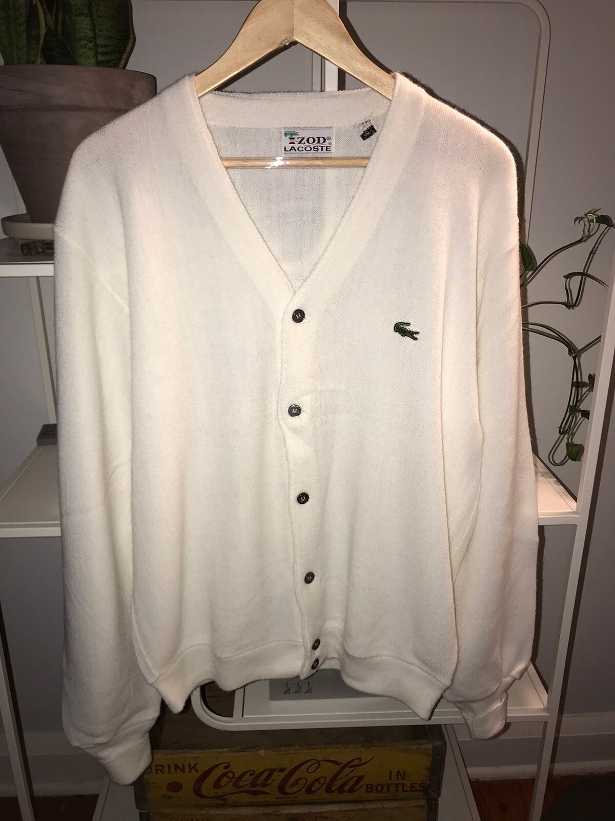 Pre-owned Lacoste X Vintage 70's Lacoste White Button Cardigan