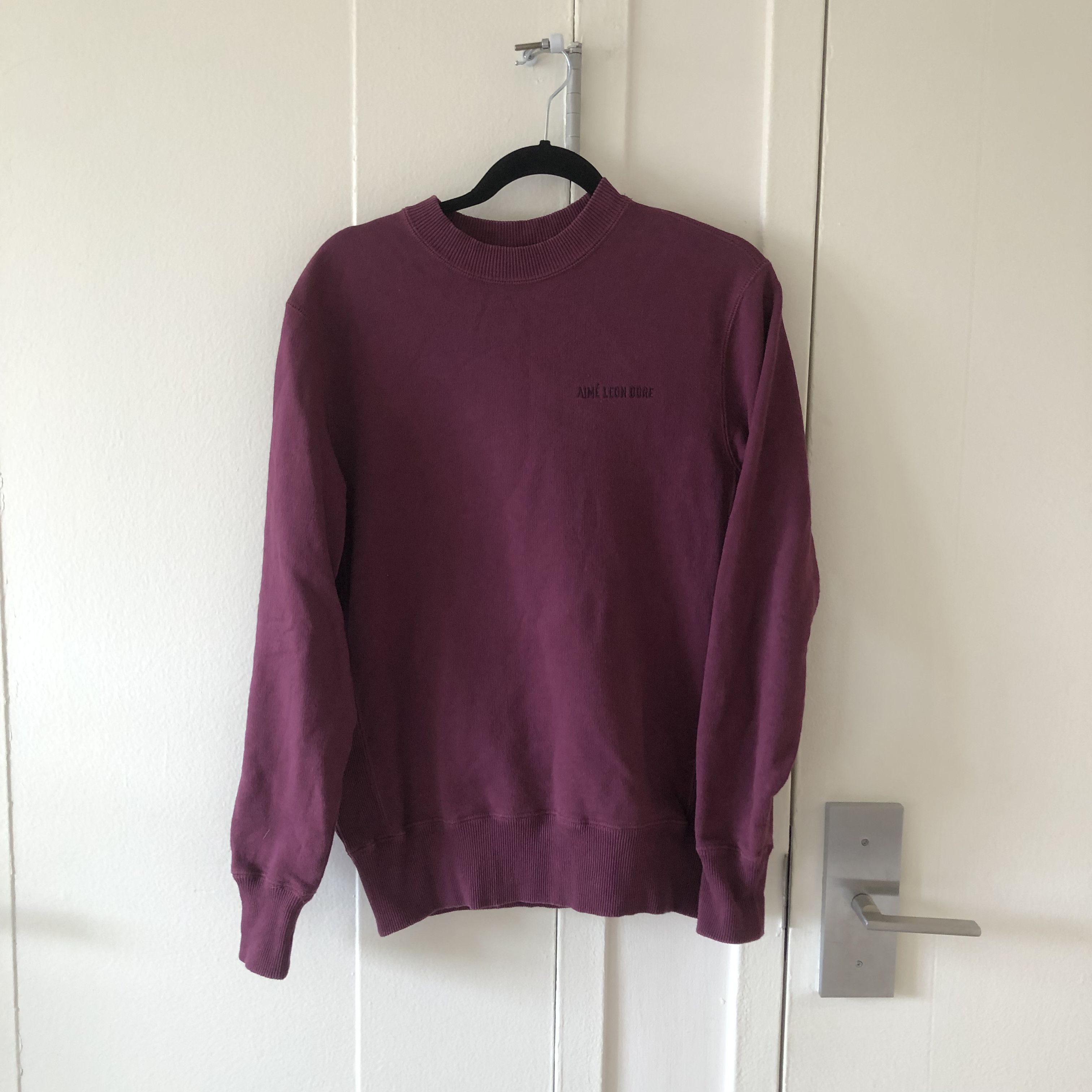 Image of Aime Leon Dore Uniform Crewneck in Burgundy, Men's (Size XS)