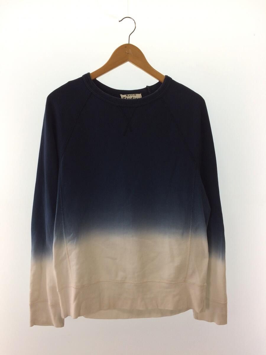 image of Acne Studios Ss14 Two Tone Contrast Crewneck Sweatshirt in Blue, Men's (Size Medium)