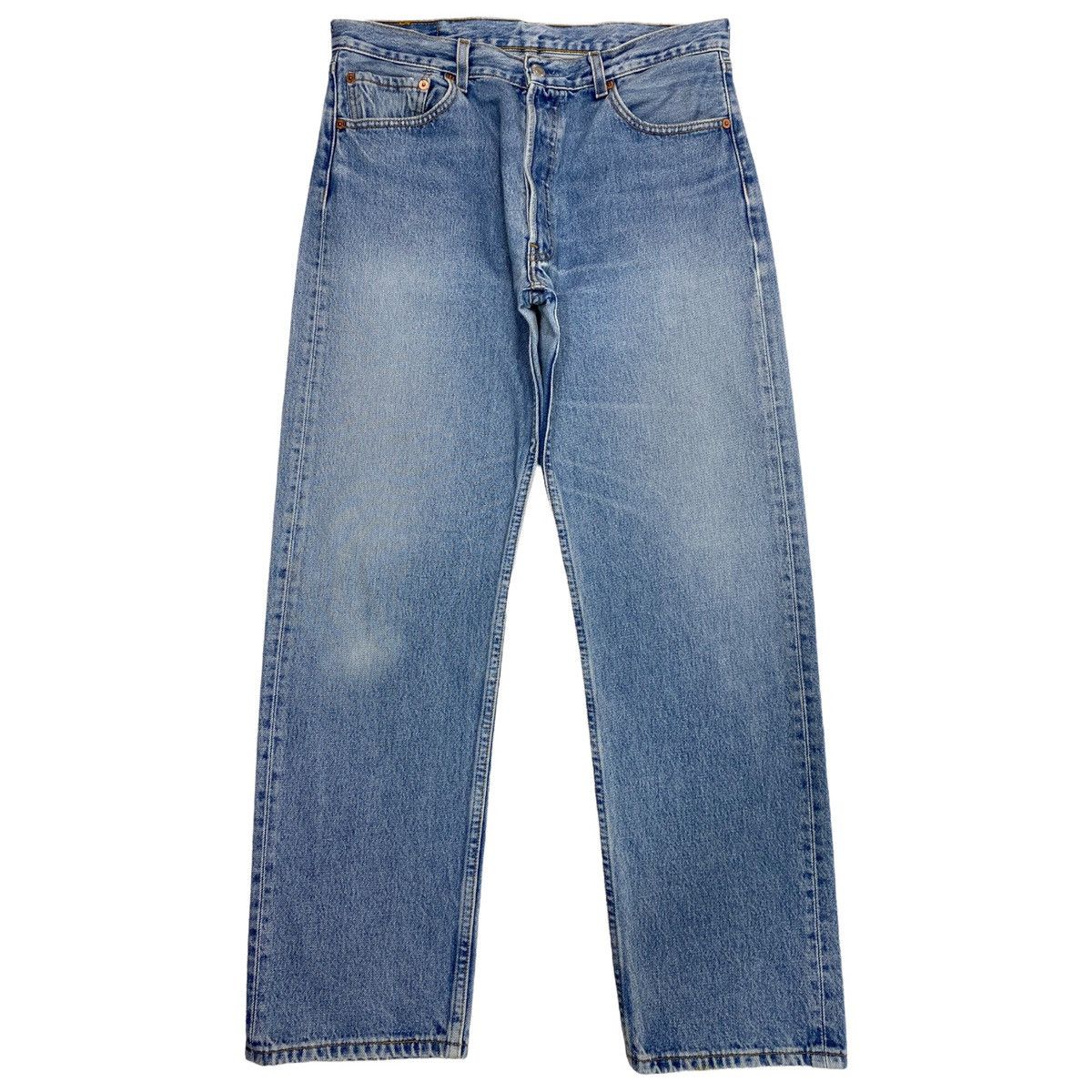 Levi's 🔥LASTDROP🔥 Stonewashed Light Blue Denim Jeans 501 Size US 31 - 2 Thumbnail