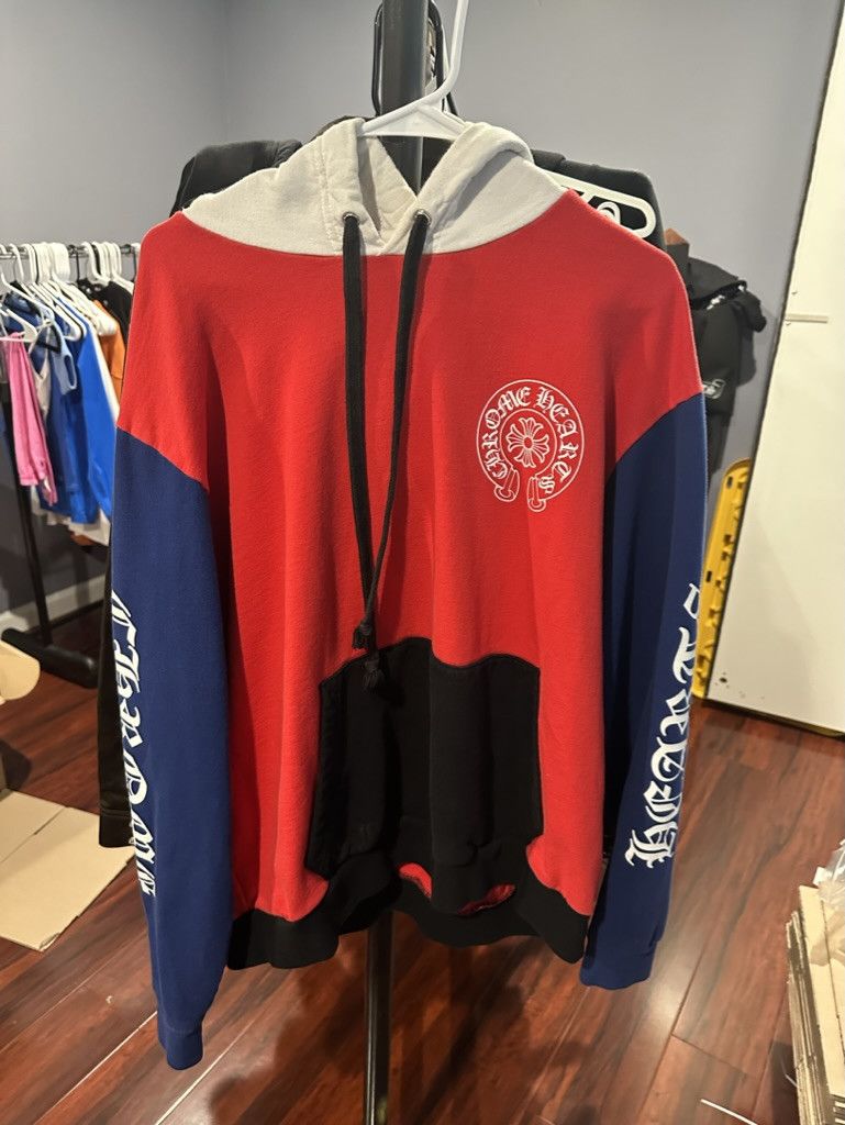 image of Chrome Hearts Matty Boy Red,white, And Blue Hoodie in Blue White Red, Men's (Size XL)