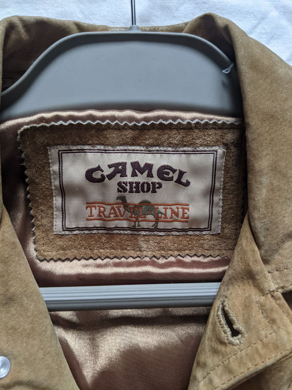 Camel × Vintage VTG Camel leather Jacket Suede trucker Size US S / EU 44-46 / 1 - 5 Thumbnail