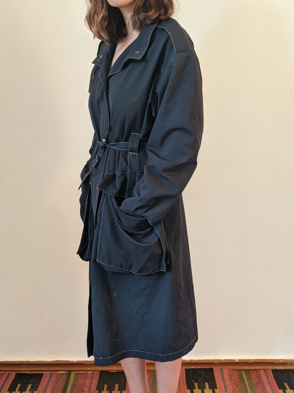 Vintage Vintage 80s Made in poland oversized trench jacket Size L / US 10 / IT 46 - 3 Thumbnail