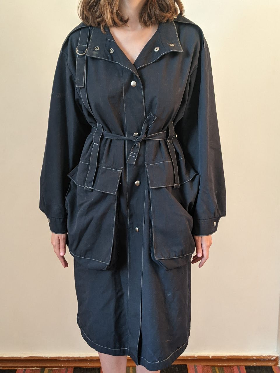 Vintage Vintage 80s Made in poland oversized trench jacket Size L / US 10 / IT 46 - 1 Thumbnail