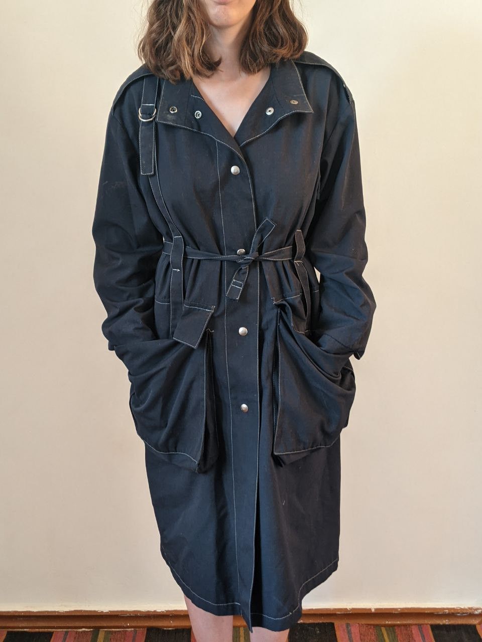Vintage Vintage 80s Made in poland oversized trench jacket Size L / US 10 / IT 46 - 2 Thumbnail