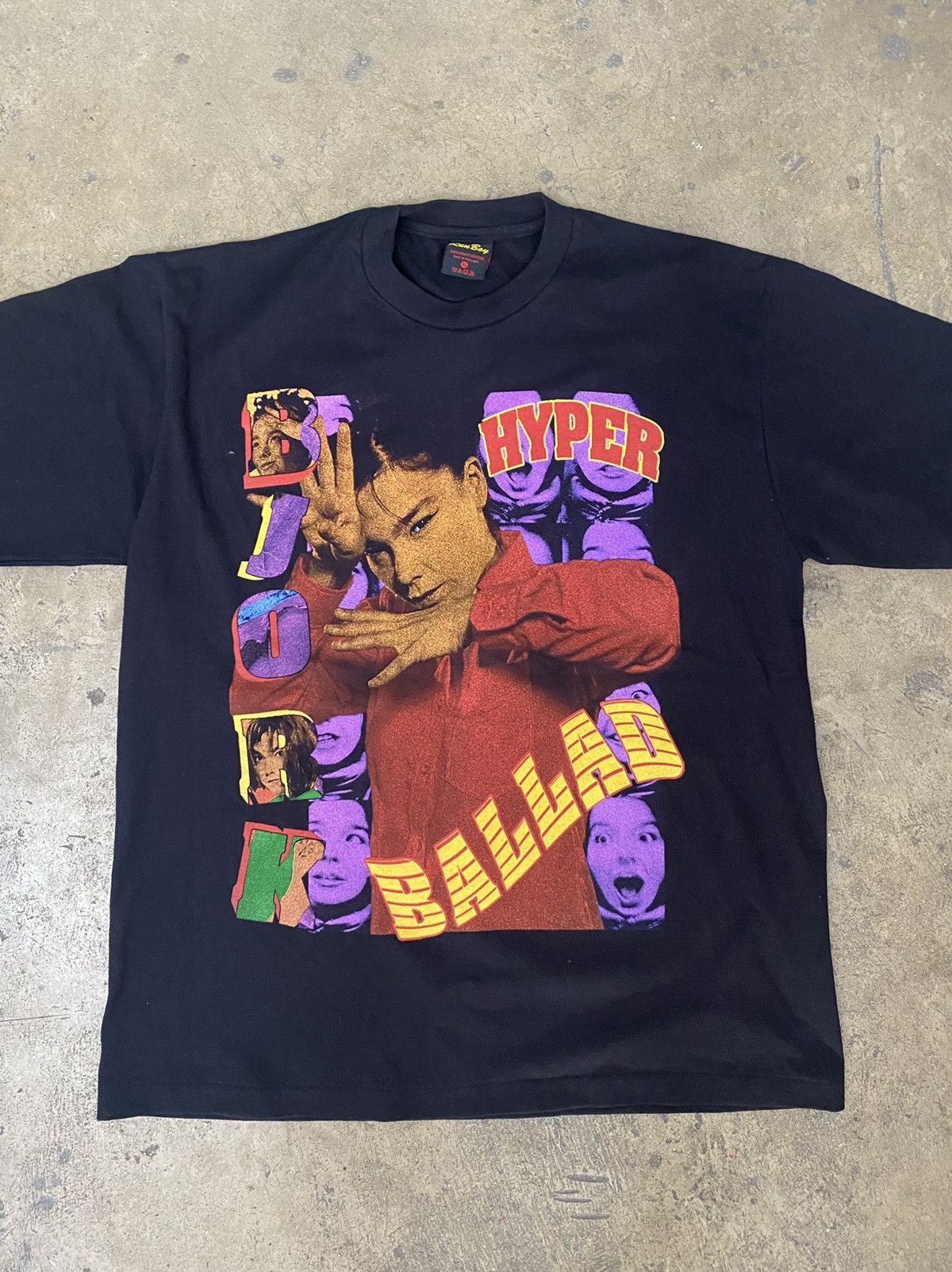 image of Band Tees Bjork Bootleg Tee L XL Xxl Streetwear Supreme Bape in Black, Men's