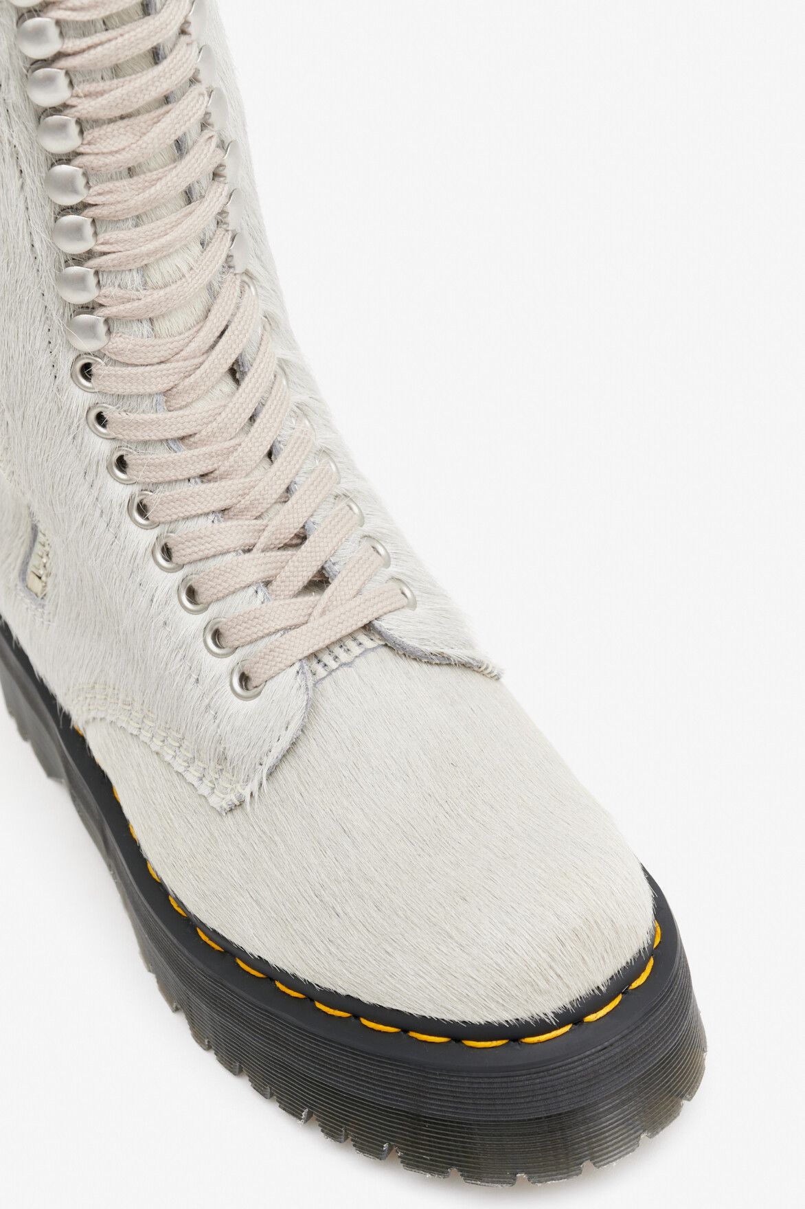 Dr. Martens × Rick Owens RICK OWENS Off-White Dr. Martens Edition Pony Hair Boots Size US 8 / EU 41 - 5 Thumbnail