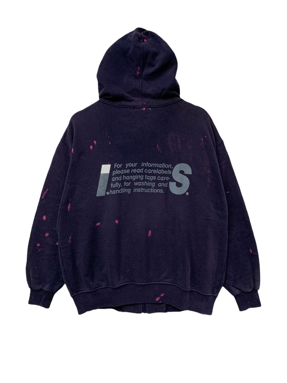 Issey Miyake 🔥VTG I.S CARE LABEL INSTRUCTIONS ZIPPER HOODIE Size US M / EU 48-50 / 2 - 1 Thumbnail