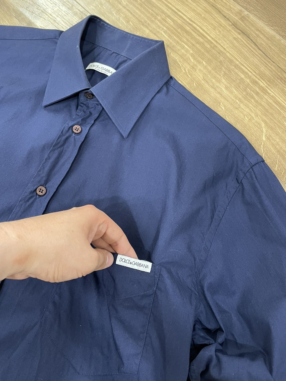 Dolce & Gabbana × Vintage Vintage Dolce&Gabbana Blue Button Ups Shirt Size L Size US L / EU 52-54 / 3 - 6 Thumbnail
