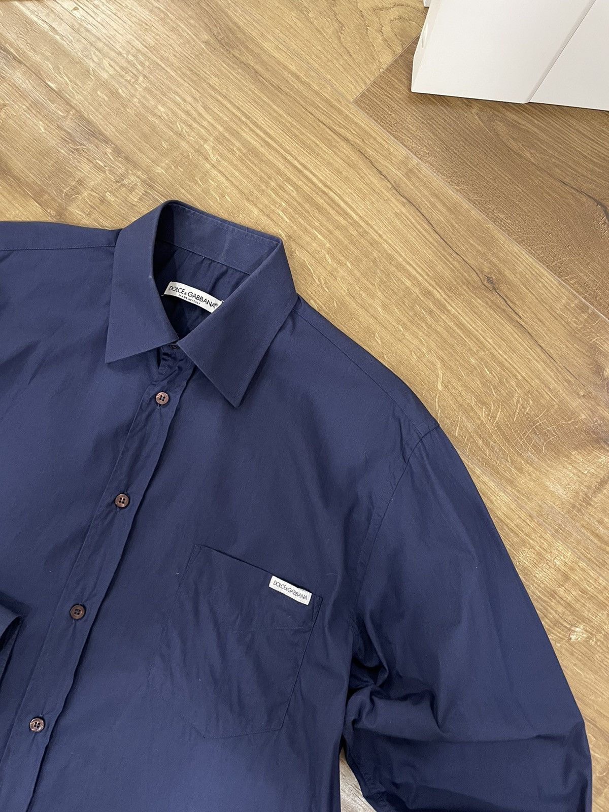 Dolce & Gabbana × Vintage Vintage Dolce&Gabbana Blue Button Ups Shirt Size L Size US L / EU 52-54 / 3 - 3 Thumbnail