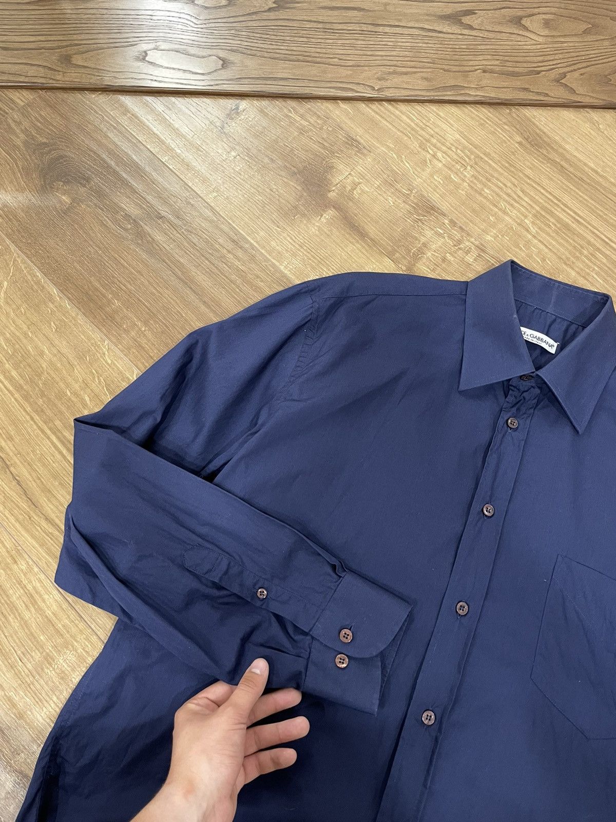 Dolce & Gabbana × Vintage Vintage Dolce&Gabbana Blue Button Ups Shirt Size L Size US L / EU 52-54 / 3 - 5 Thumbnail