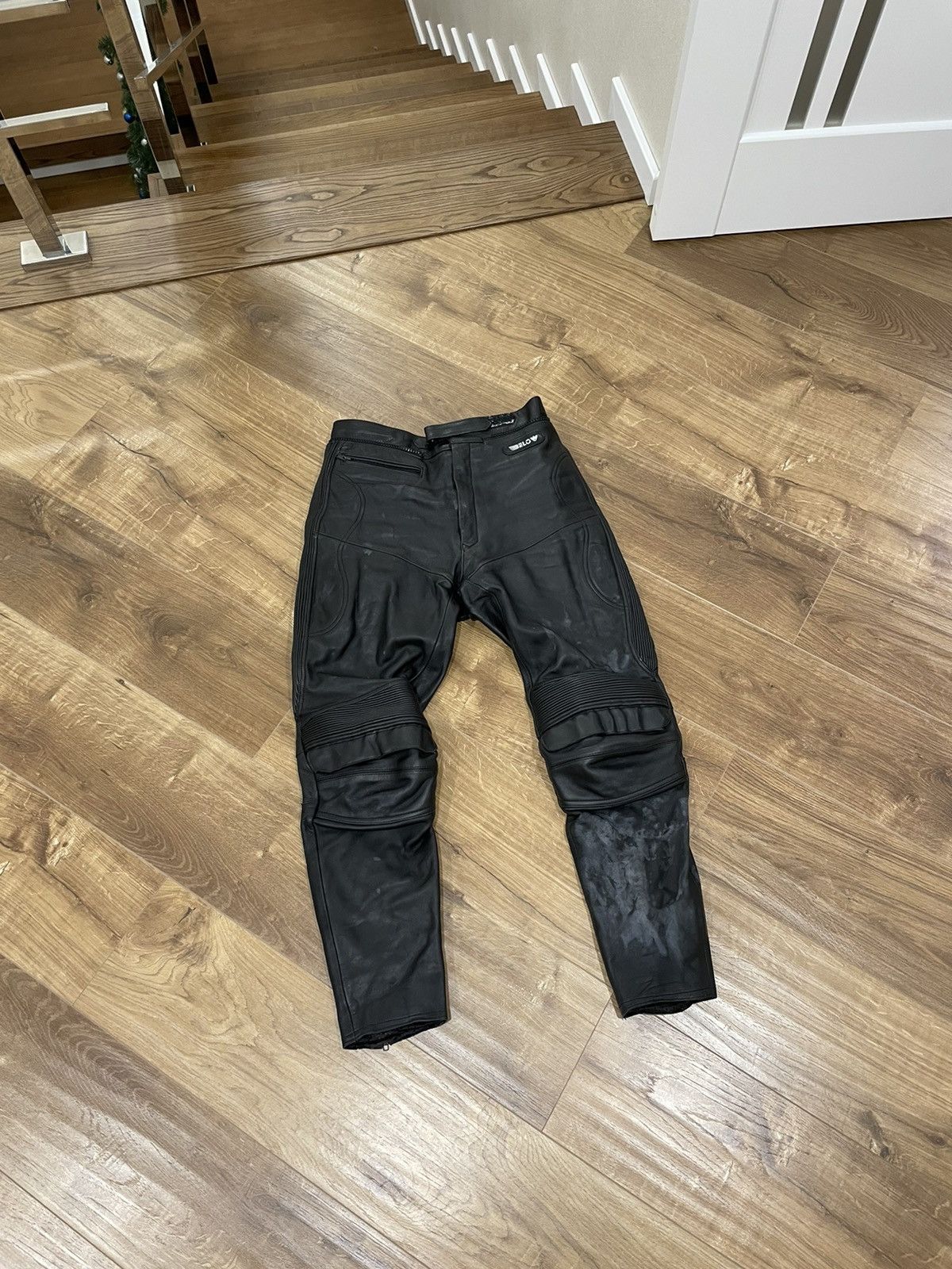 Vintage Vintage Faded Genuine Leather Black Pants Motorbike Size 30