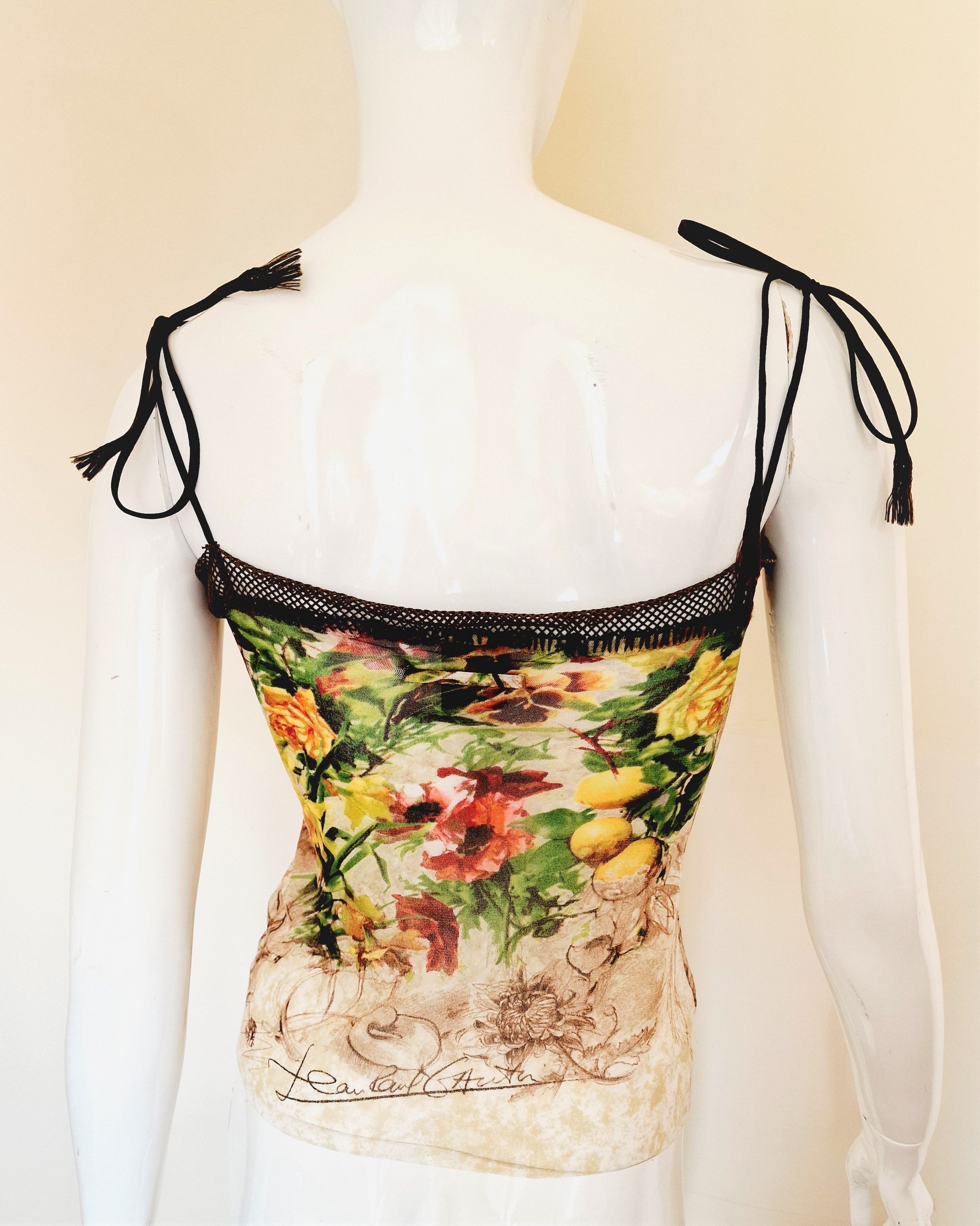 Jean Paul Gaultier Jean Paul Gaultier Floral Flower Mesh Cherry Top Tee T-shirt Size US M / EU 48-50 / 2 - 8 Thumbnail