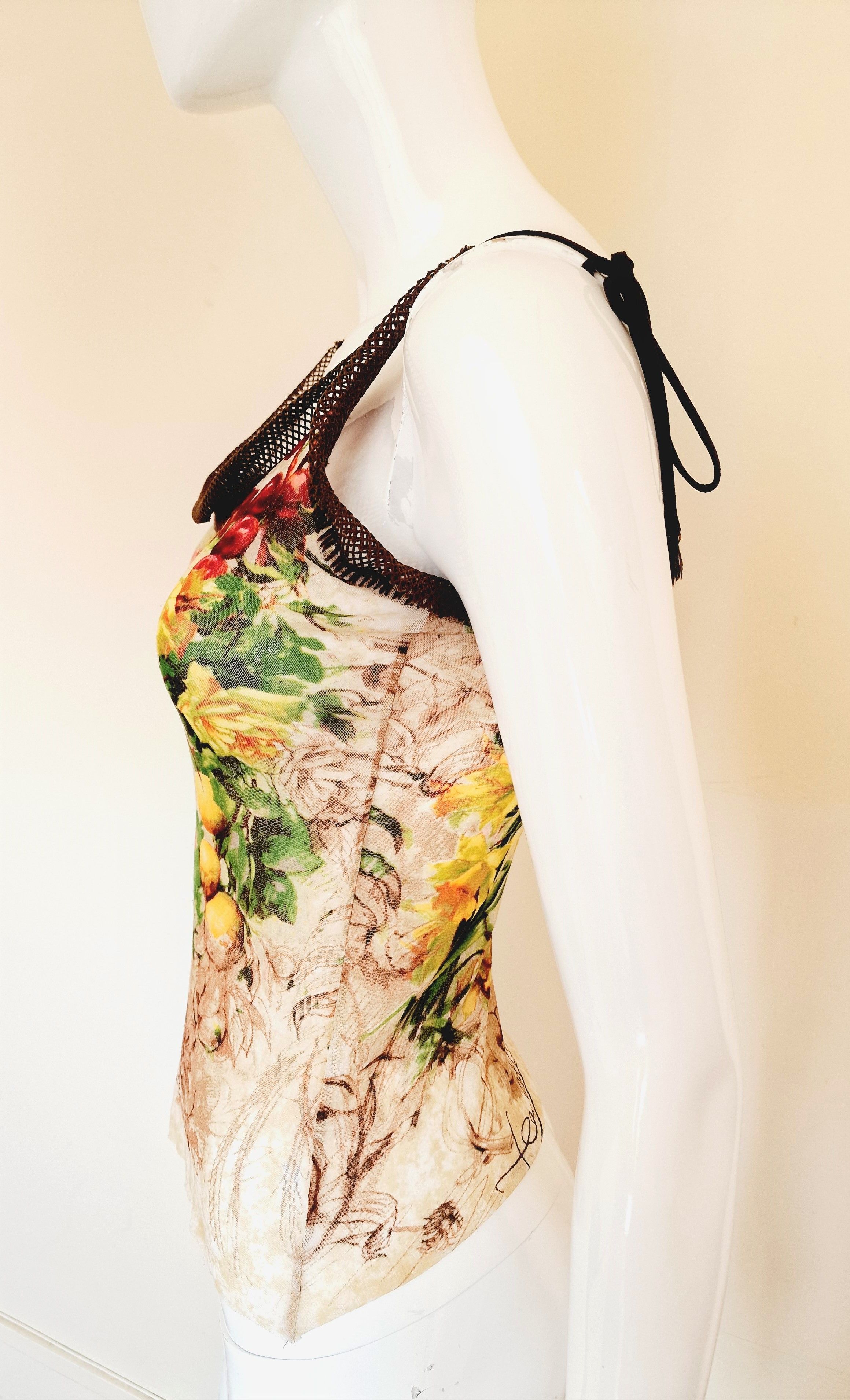 Jean Paul Gaultier Jean Paul Gaultier Floral Flower Mesh Cherry Top Tee T-shirt Size US M / EU 48-50 / 2 - 7 Thumbnail