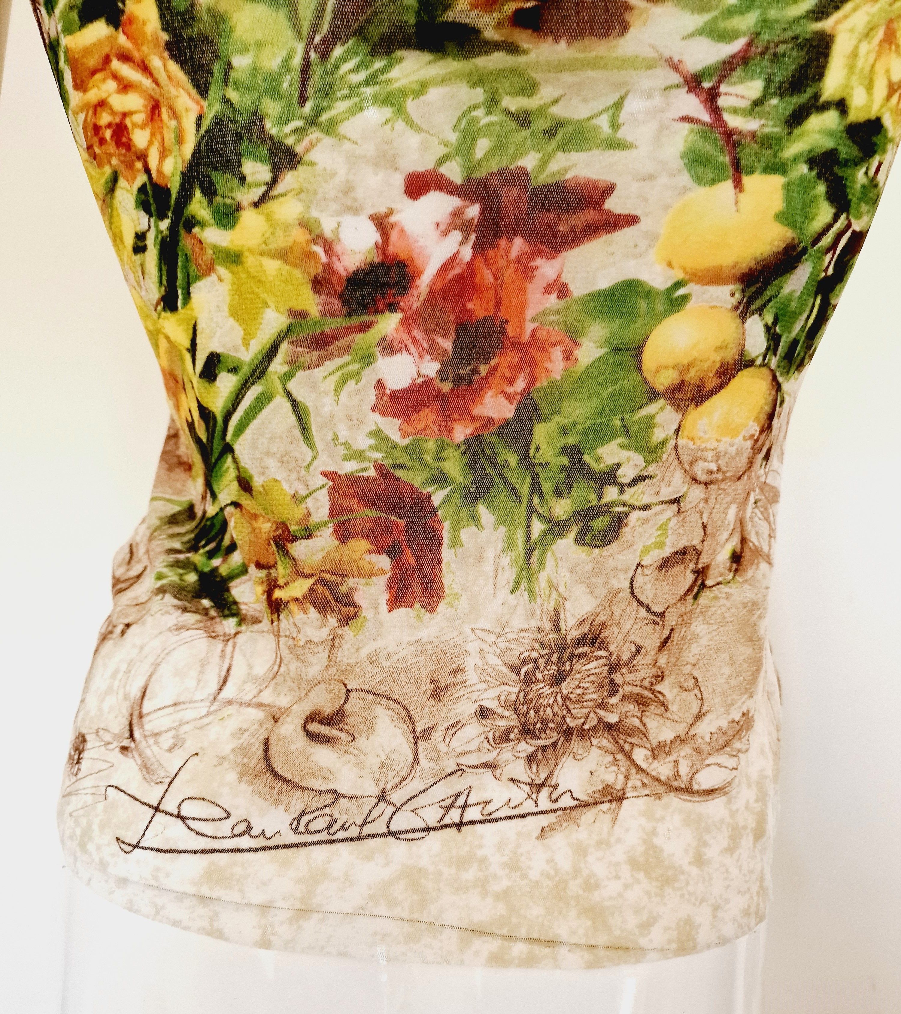 Jean Paul Gaultier Jean Paul Gaultier Floral Flower Mesh Cherry Top Tee T-shirt Size US M / EU 48-50 / 2 - 9 Thumbnail