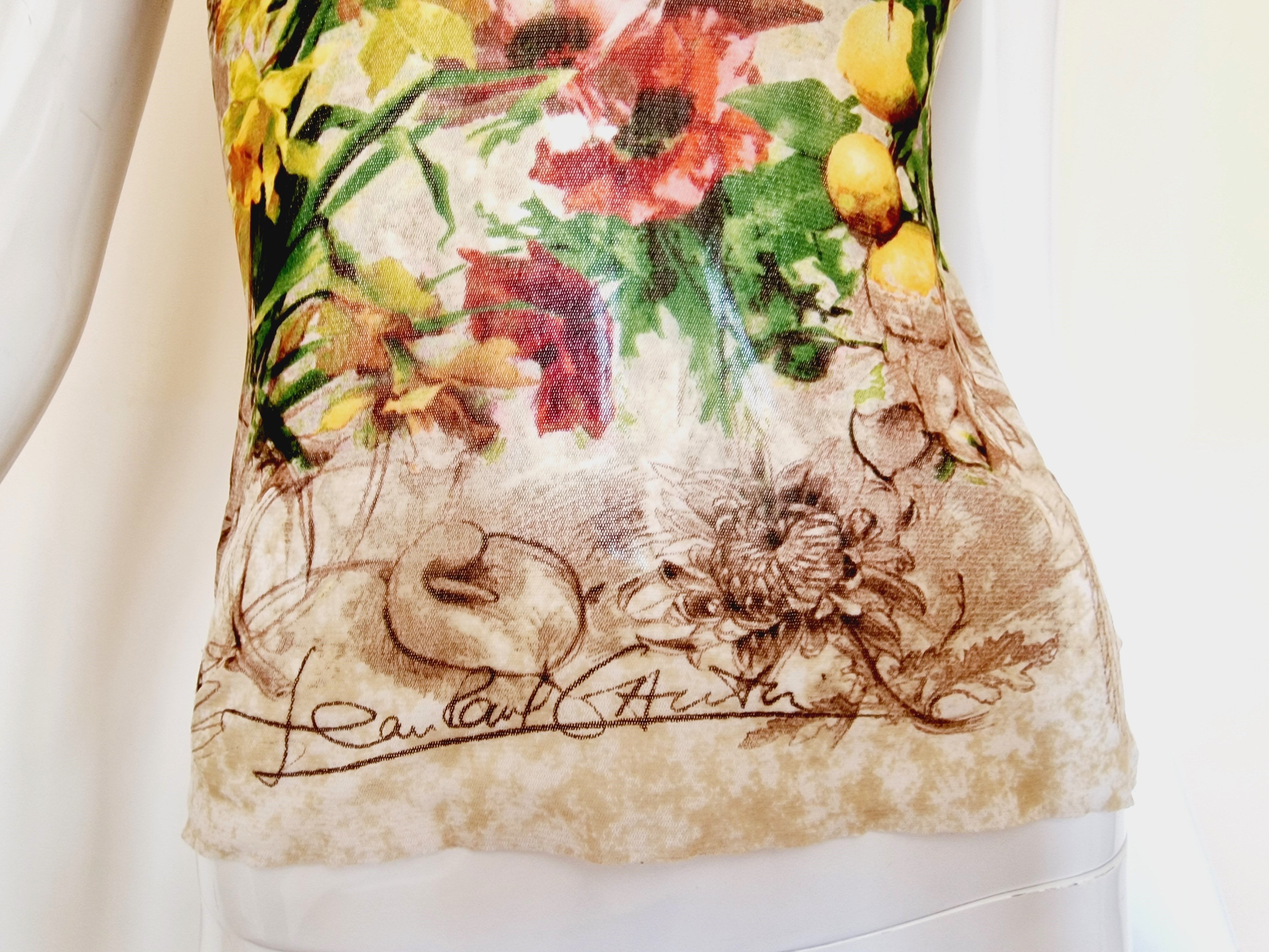 Jean Paul Gaultier Jean Paul Gaultier Floral Flower Mesh Cherry Top Tee T-shirt Size US M / EU 48-50 / 2 - 4 Thumbnail