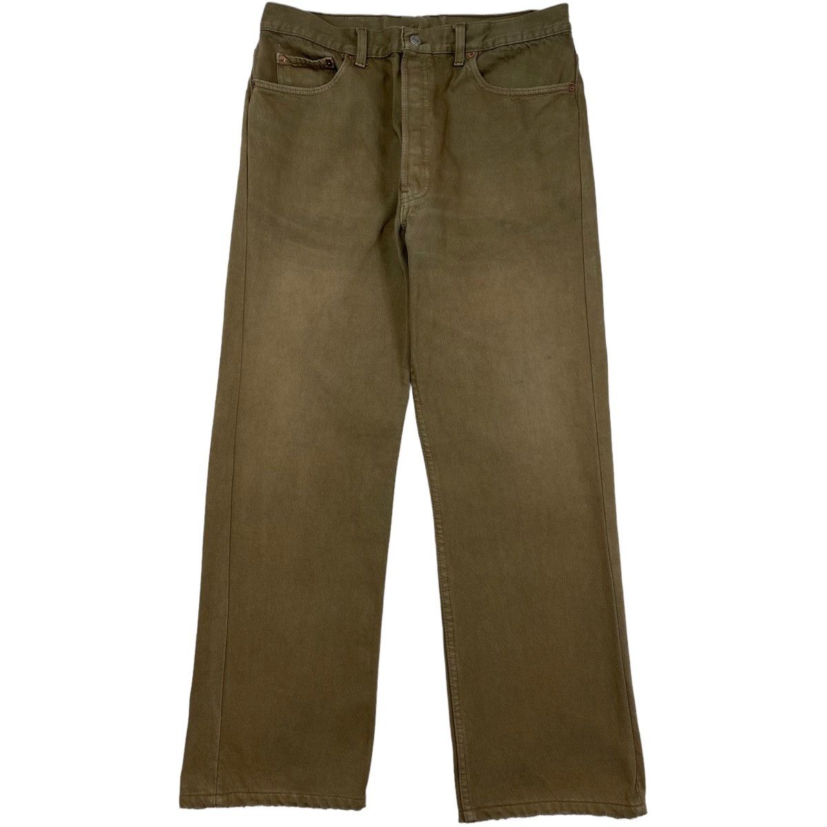 Levi's 🔥LASTDROP🔥Made In USA Greenish Brown Fade Distressed Pants Size US 33 - 1 Thumbnail