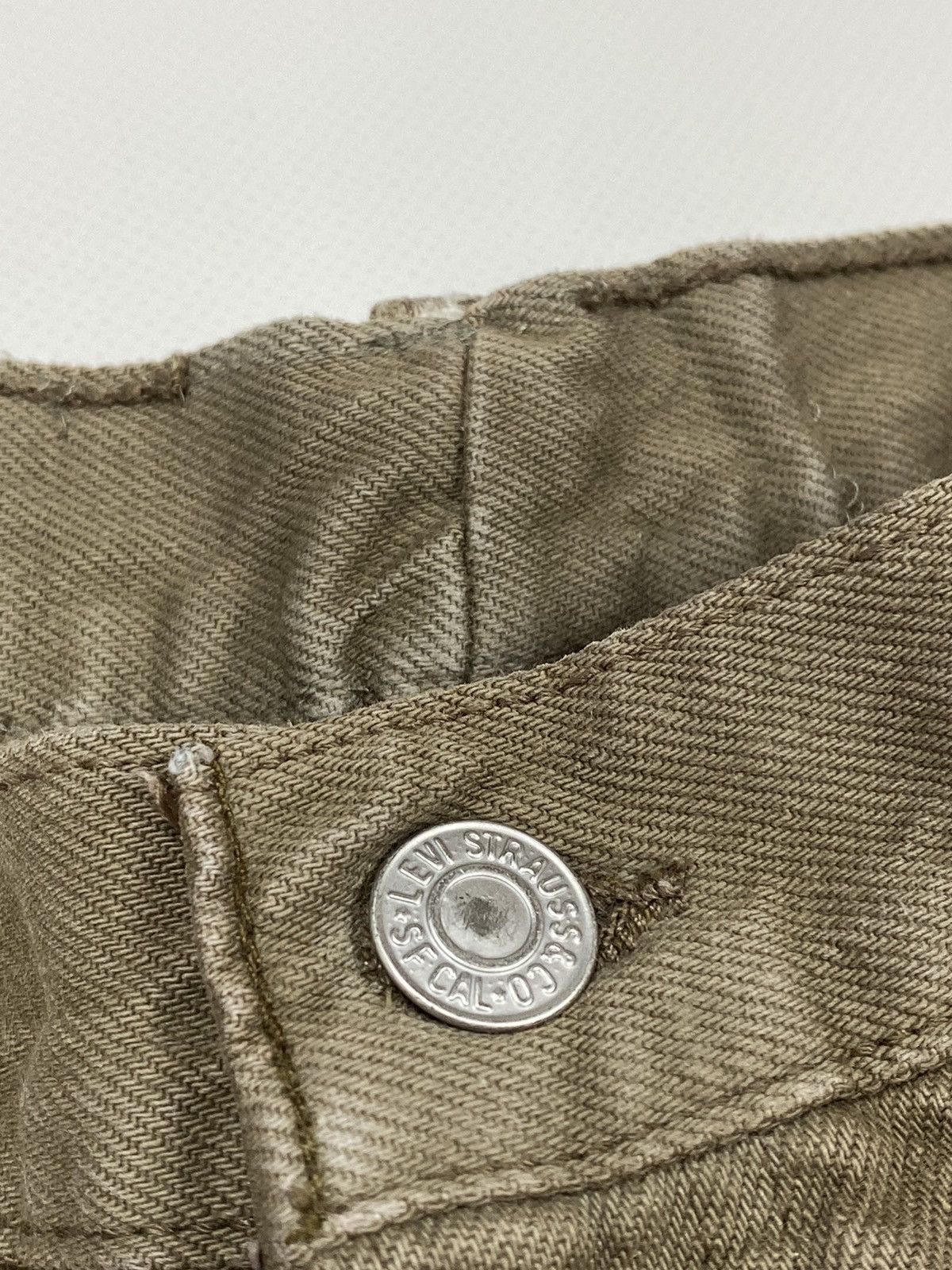 Levi's 🔥LASTDROP🔥Made In USA Greenish Brown Fade Distressed Pants Size US 33 - 3 Thumbnail
