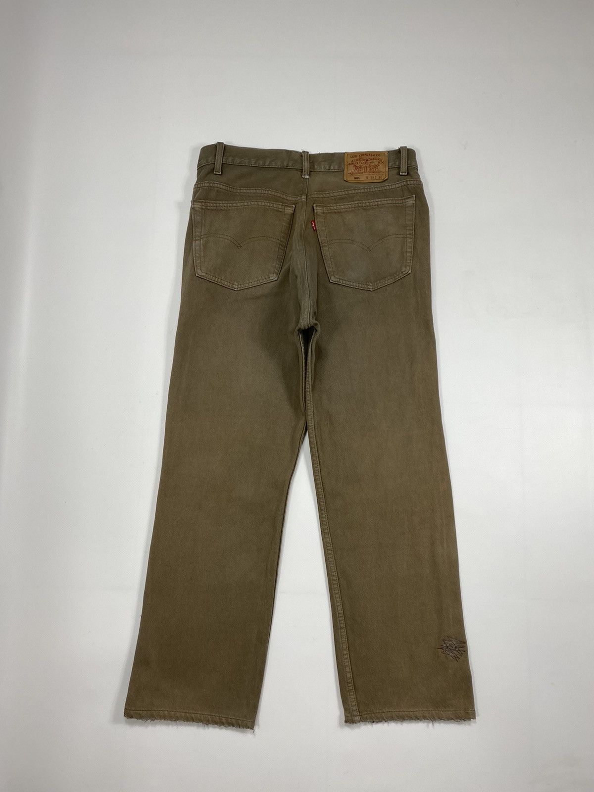 Levi's 🔥LASTDROP🔥Made In USA Greenish Brown Fade Distressed Pants Size US 33 - 16 Thumbnail