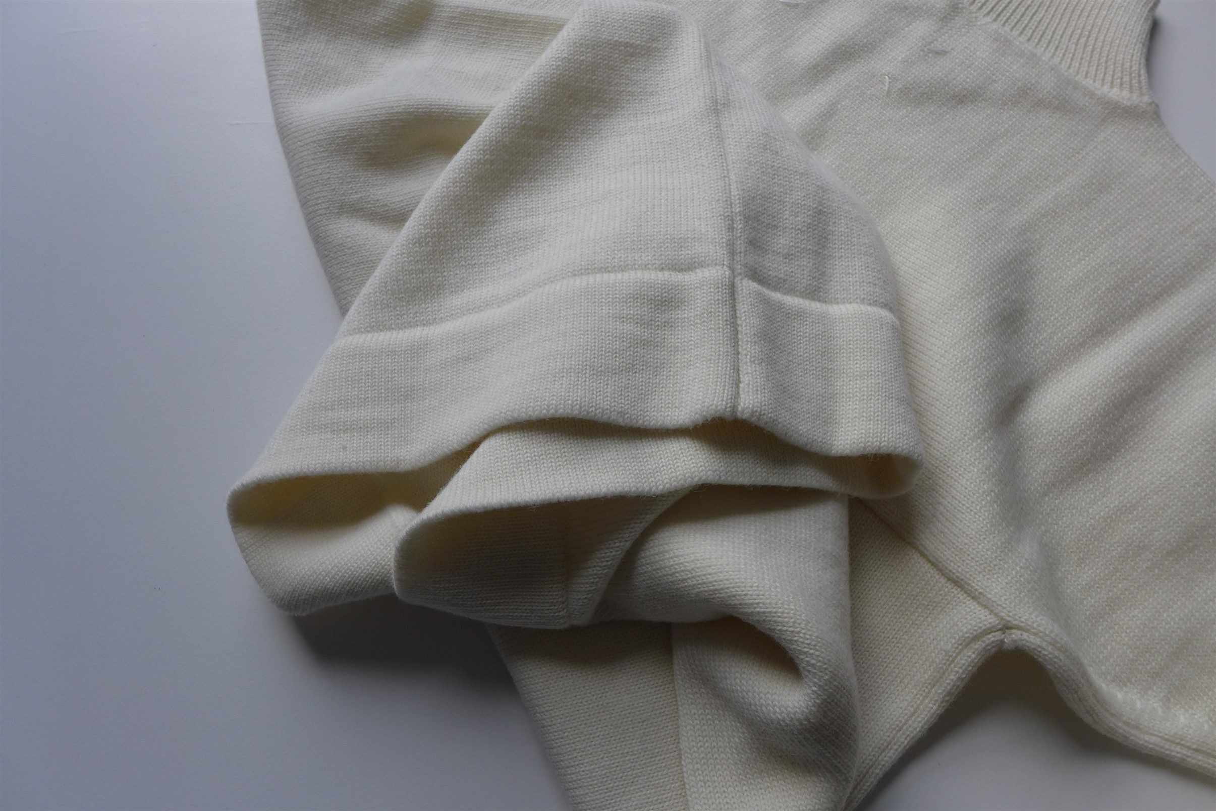 Maison Margiela Margiela Mock Neck Panelled Sweater - White Wool Size US L / EU 52-54 / 3 - 8 Thumbnail