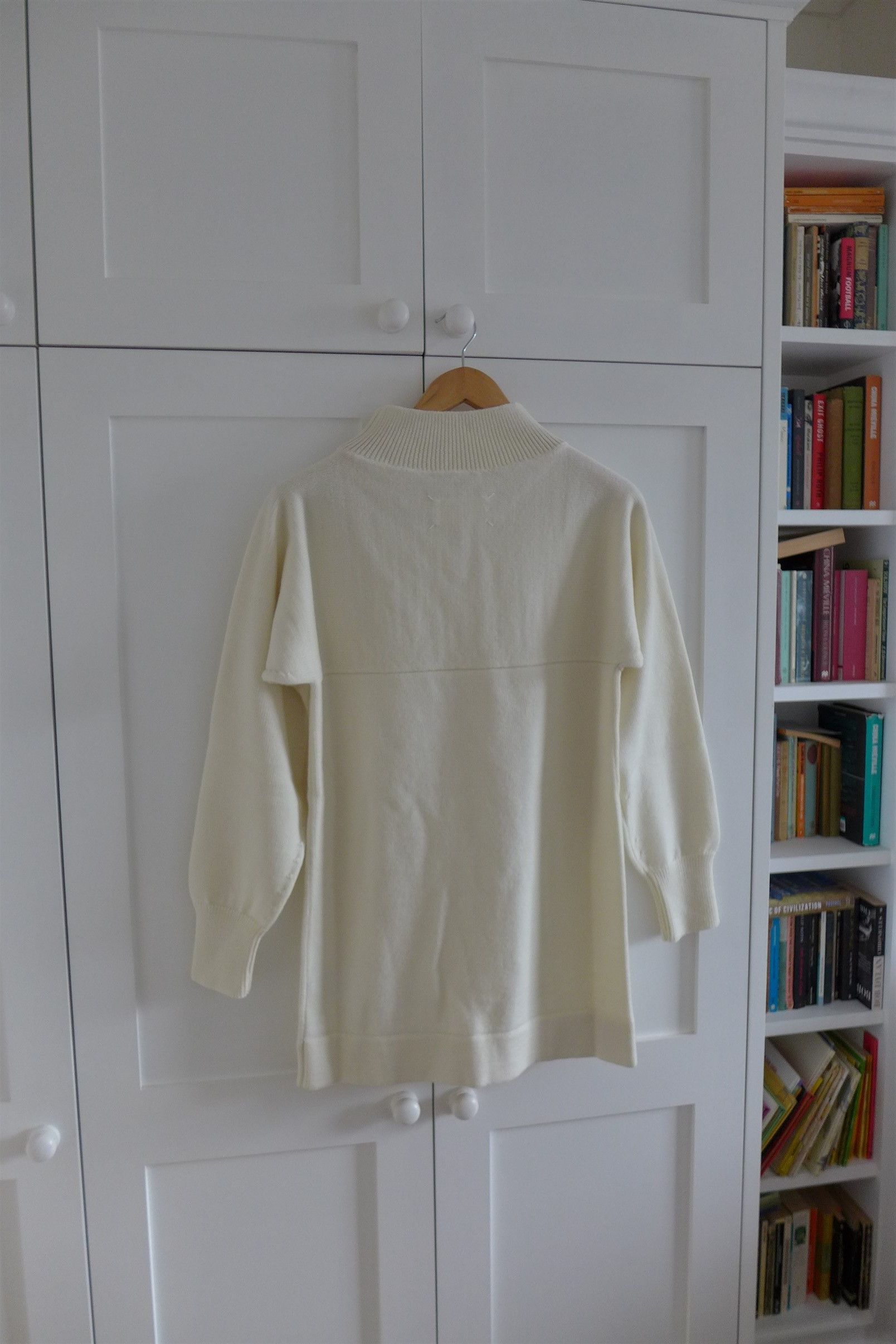 Maison Margiela Margiela Mock Neck Panelled Sweater - White Wool Size US L / EU 52-54 / 3 - 2 Thumbnail
