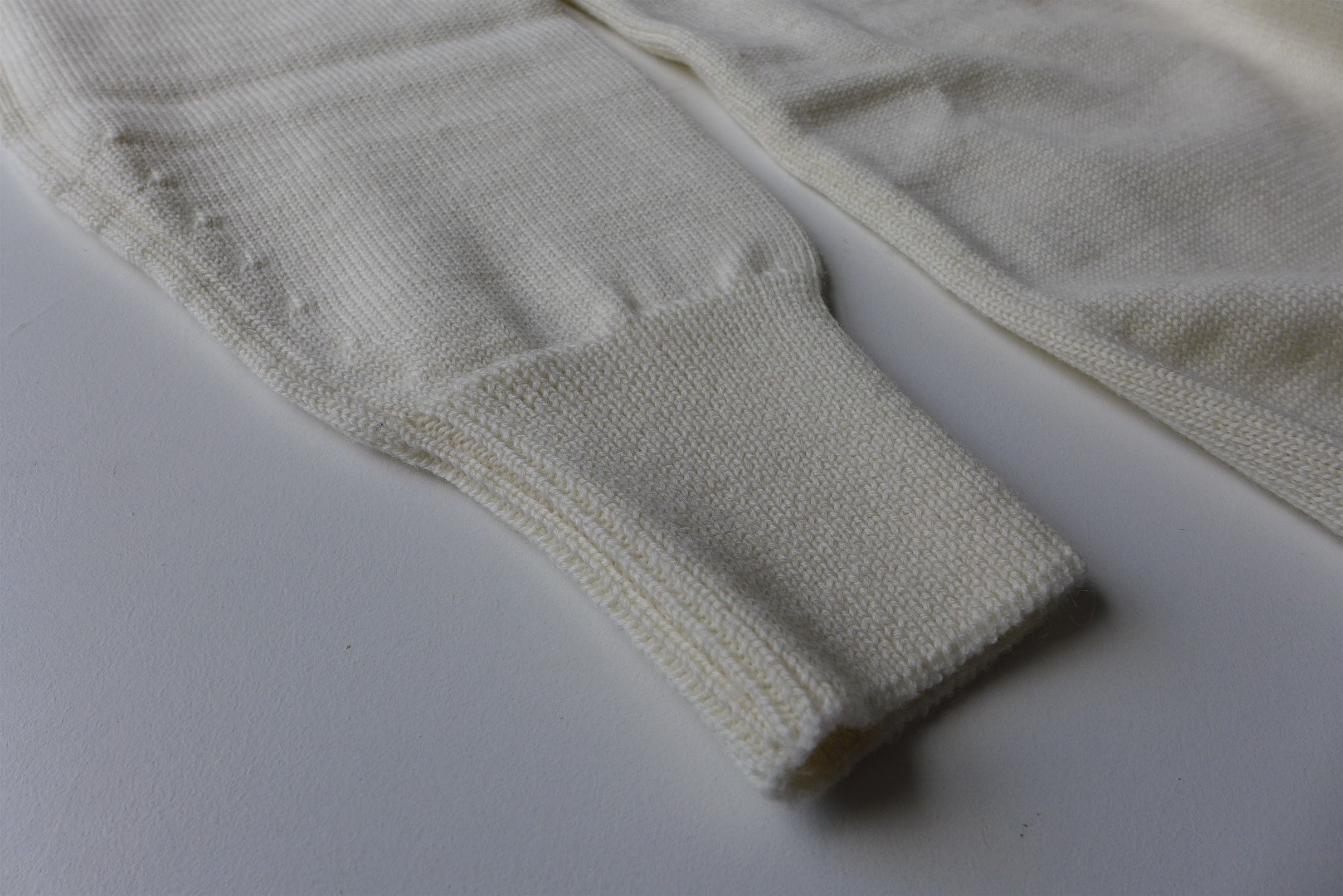 Maison Margiela Margiela Mock Neck Panelled Sweater - White Wool Size US L / EU 52-54 / 3 - 6 Thumbnail