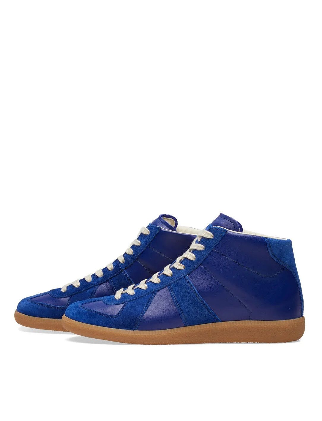 image of Maison Margiela Margiela Replica High Sneakers - Royal Blue Calf Leather, Men's (Size 8)