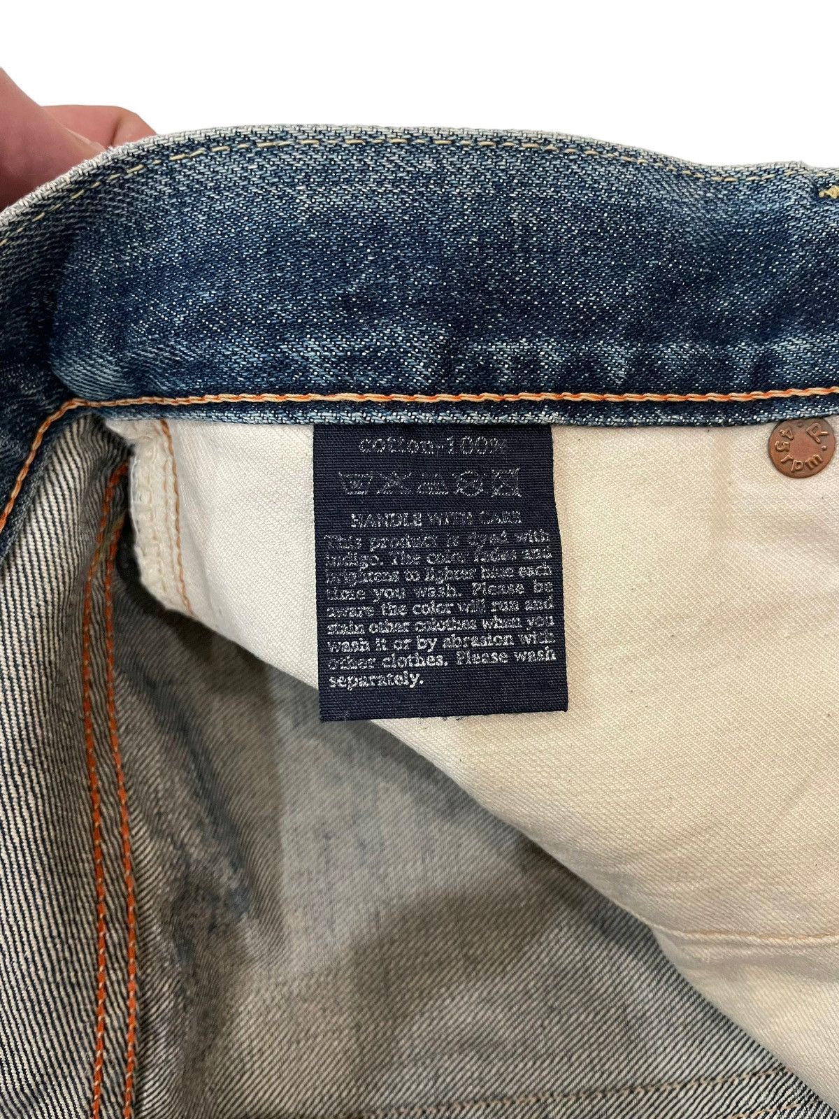 45rpm × Japanese Brand 90s Vtg 45rpm Distressed Faded Reworked Jeans Size US 30 / EU 46 - 11 Thumbnail